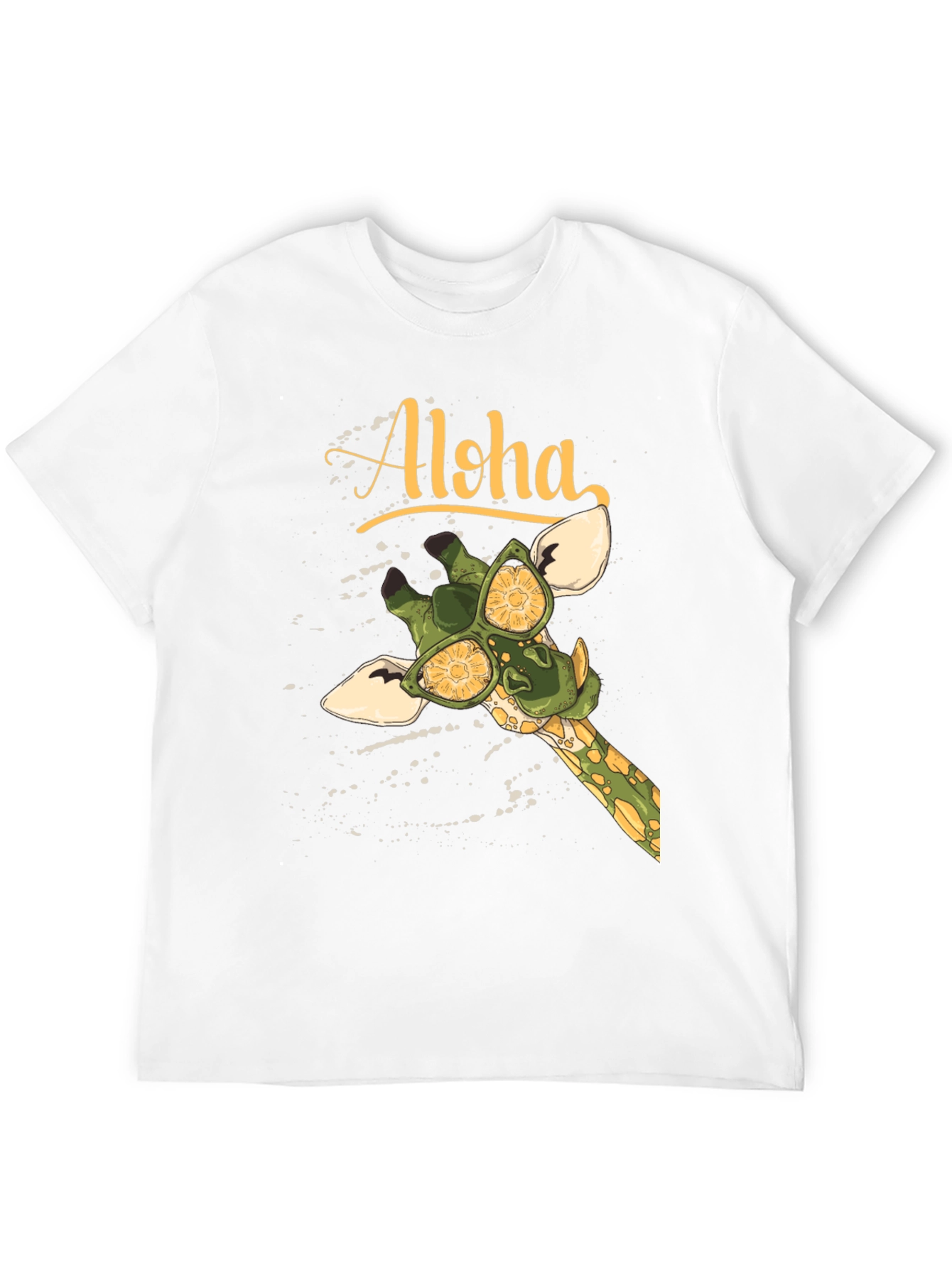 Black Aloha Giraffe Graphic T-Shirt view 12