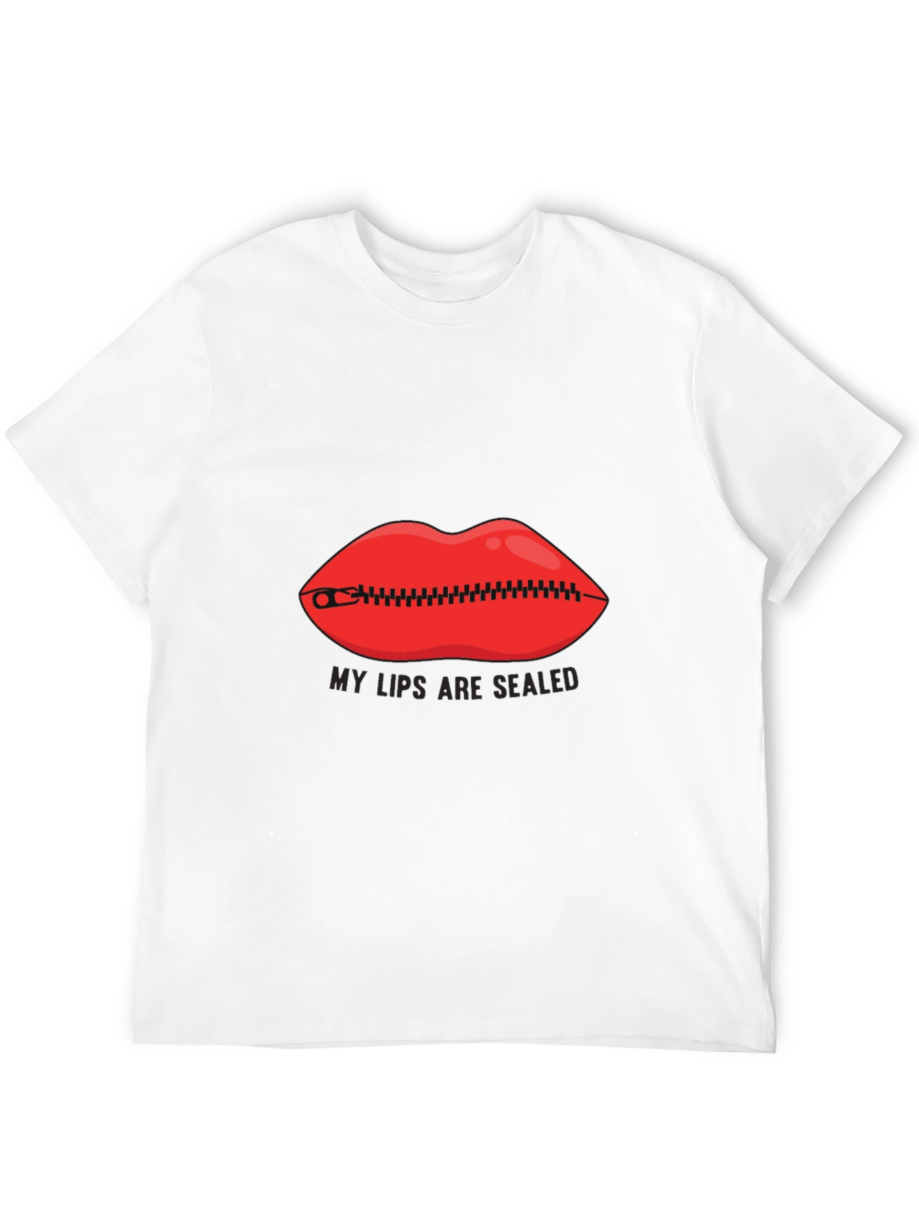 Black My Lips Are Sealed Graphic Tee - Funny Novelty Shirt view 12