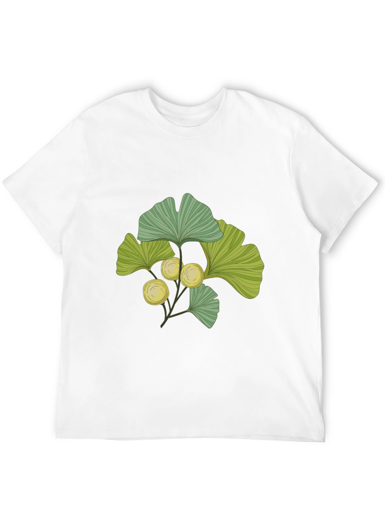 Black Ginkgo Leaf Print T-Shirt - Nature Inspired Design view 12