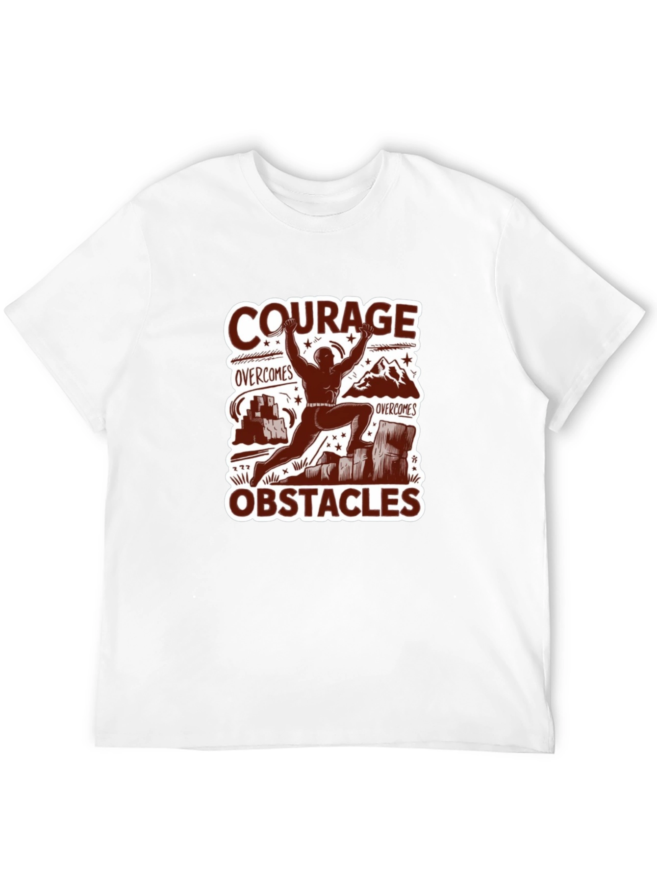 Black Courage Overcomes Obstacles Graphic T-Shirt view 12