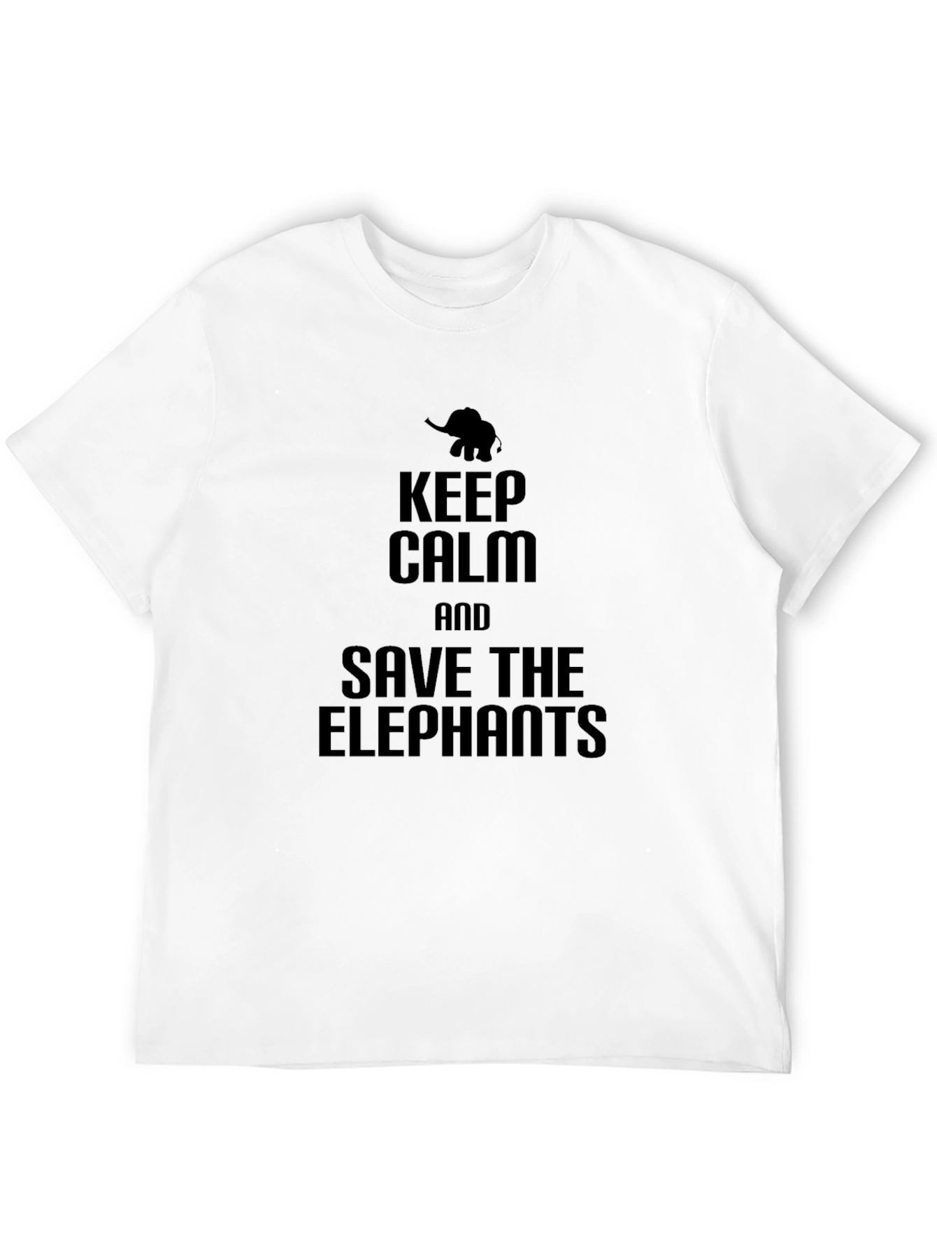 Black Keep Calm and Save the Elephants Black T-Shirt view 12