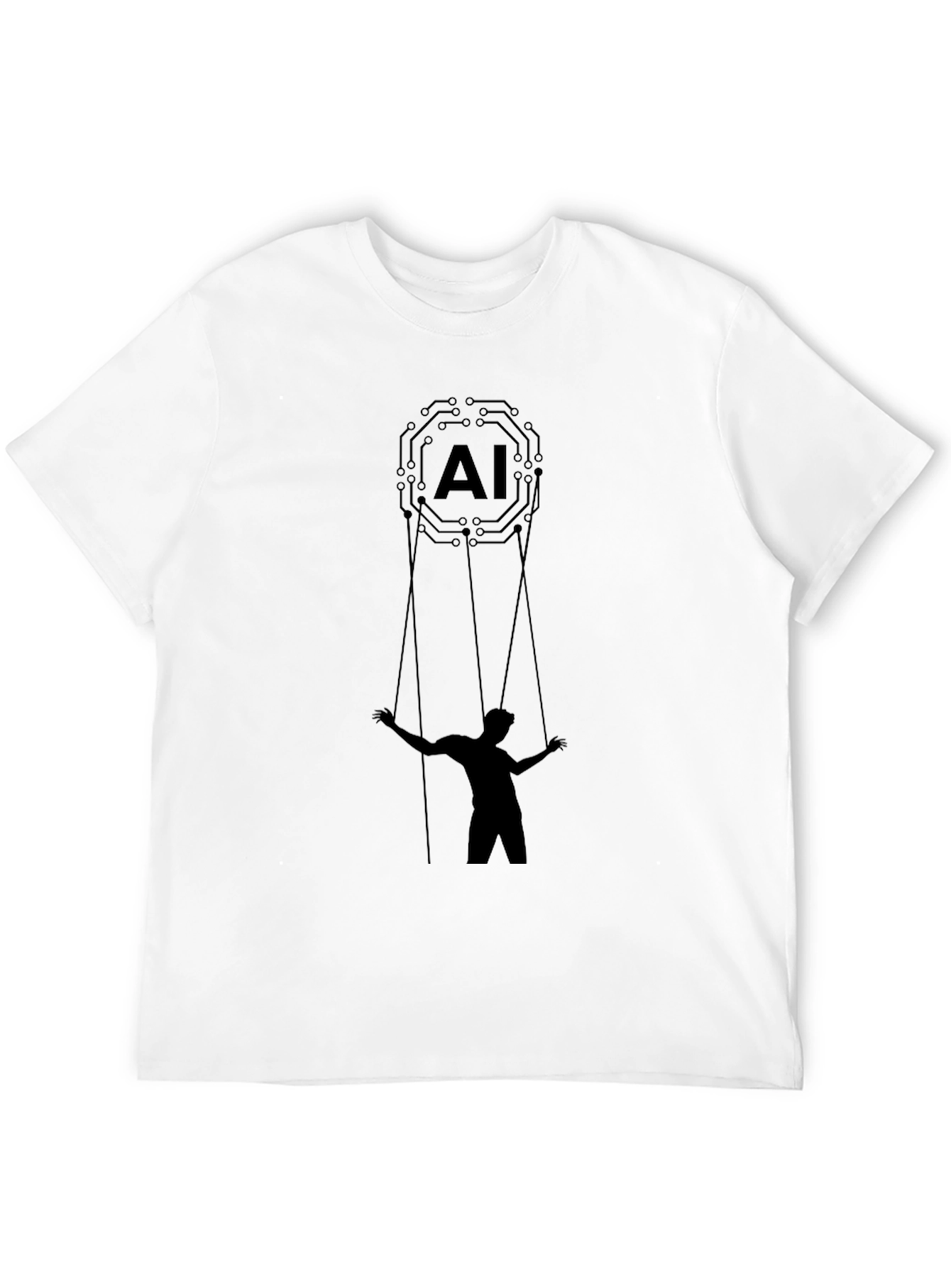 Black AI Puppet Master T-Shirt - Black Graphic Tee view 12