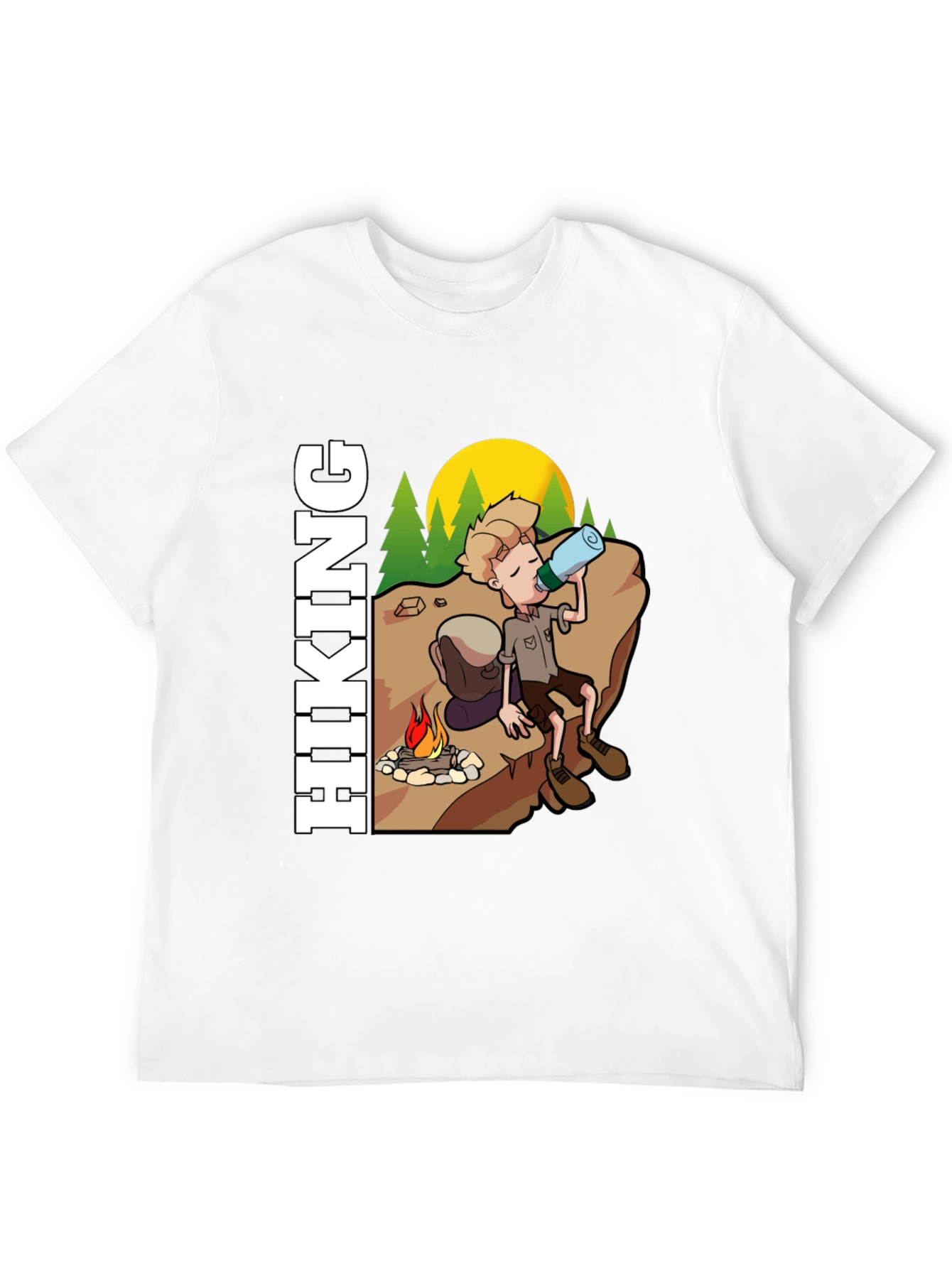Black Hiking Cartoon Graphic Tee - Adventure Awaits view 12