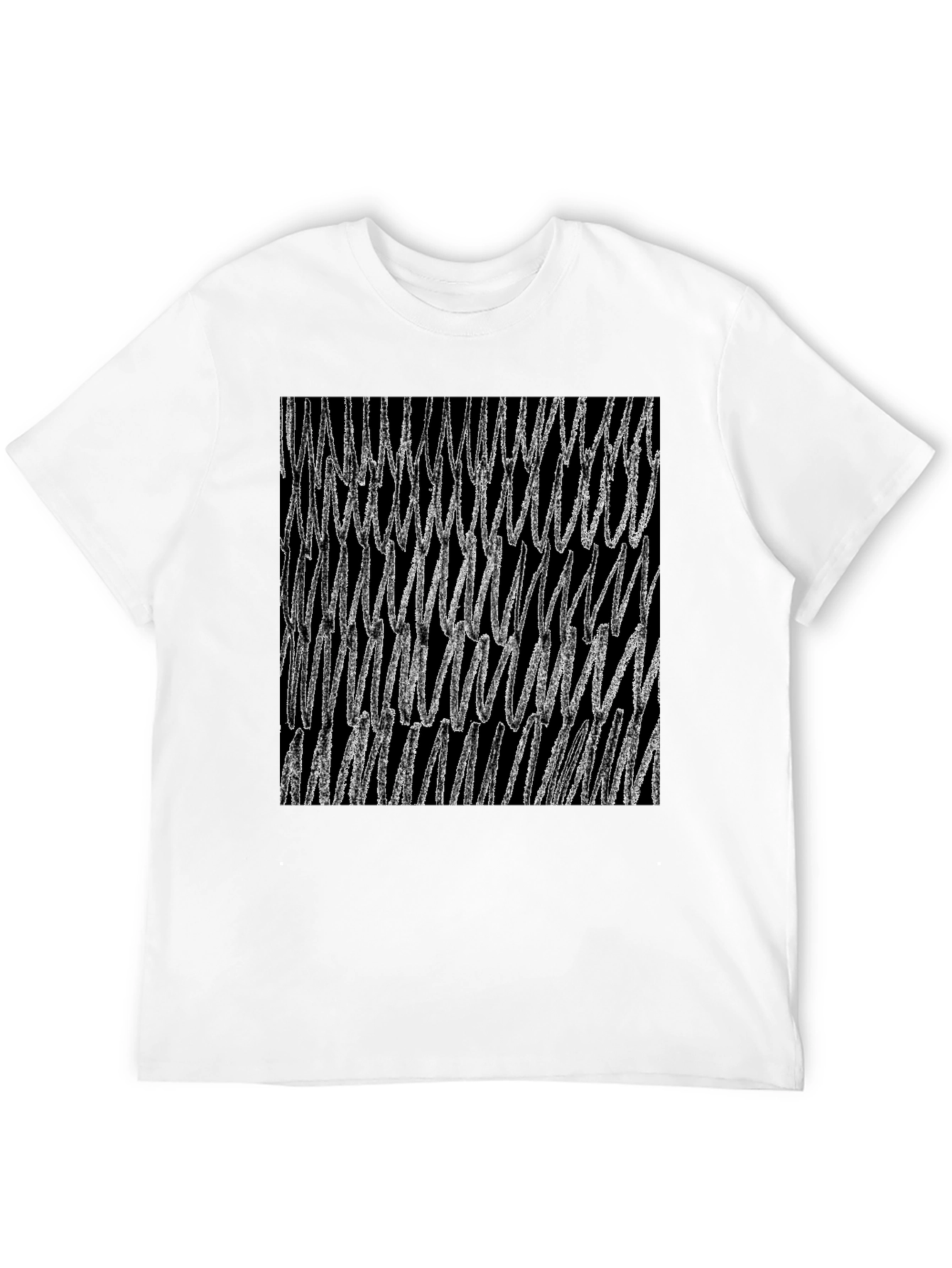 Black Abstract Scribble Graphic Black T-Shirt view 12