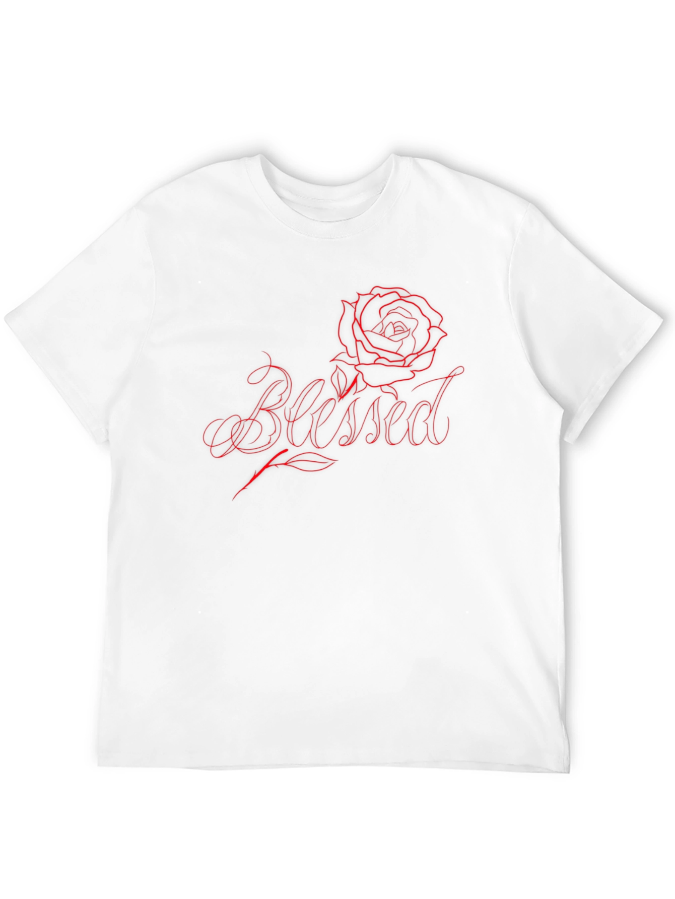 Black Blessed Rose Graphic Tee - Black Cotton Blend view 12