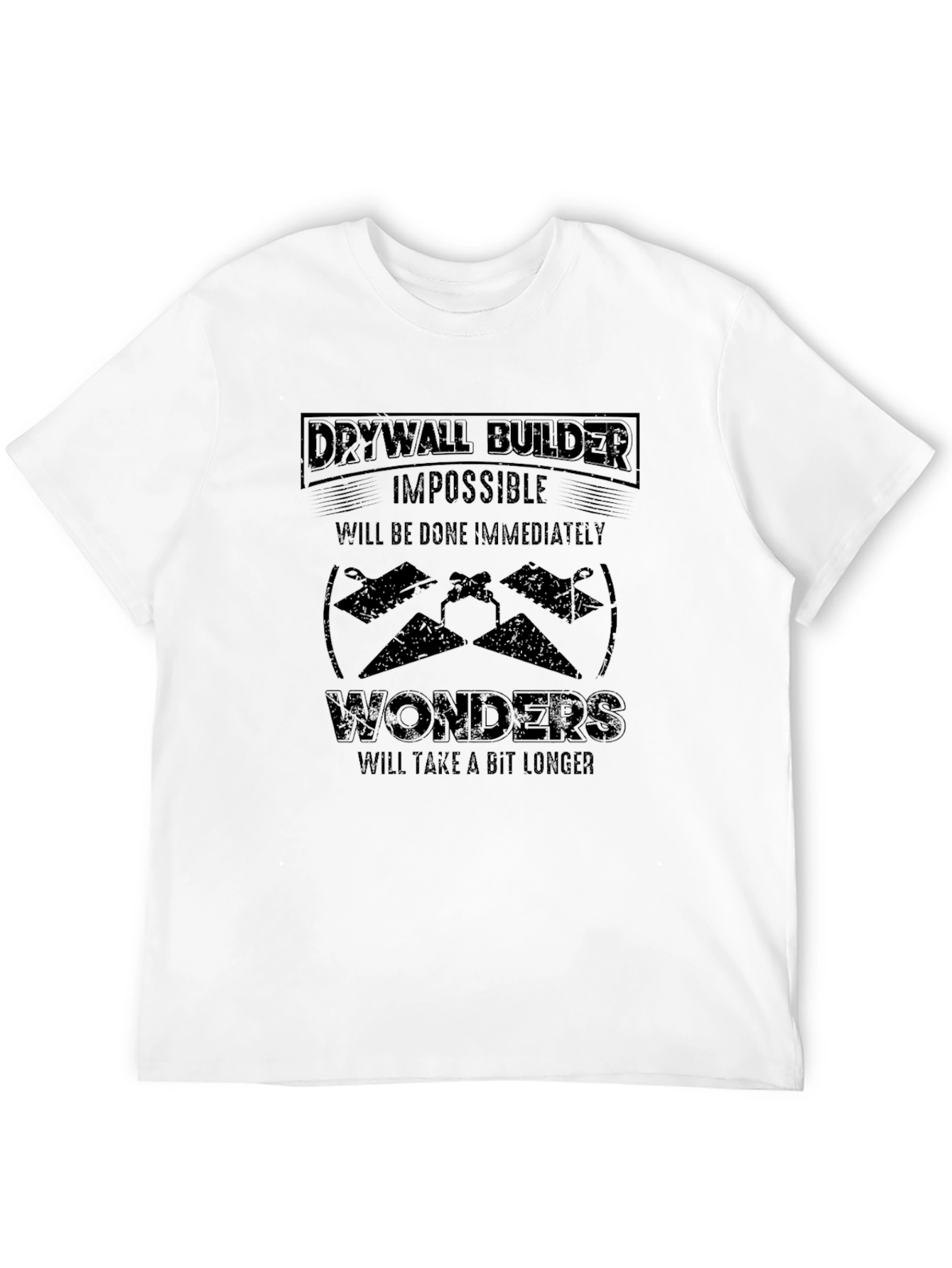 Black Drywall Builder Funny T-Shirt - Impossible Wonders view 12