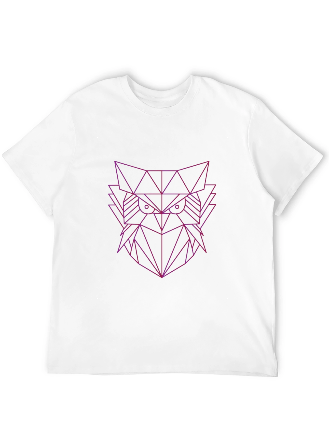 Black Geometric Owl Graphic Tee - Sleek Black Cotton Shirt view 12