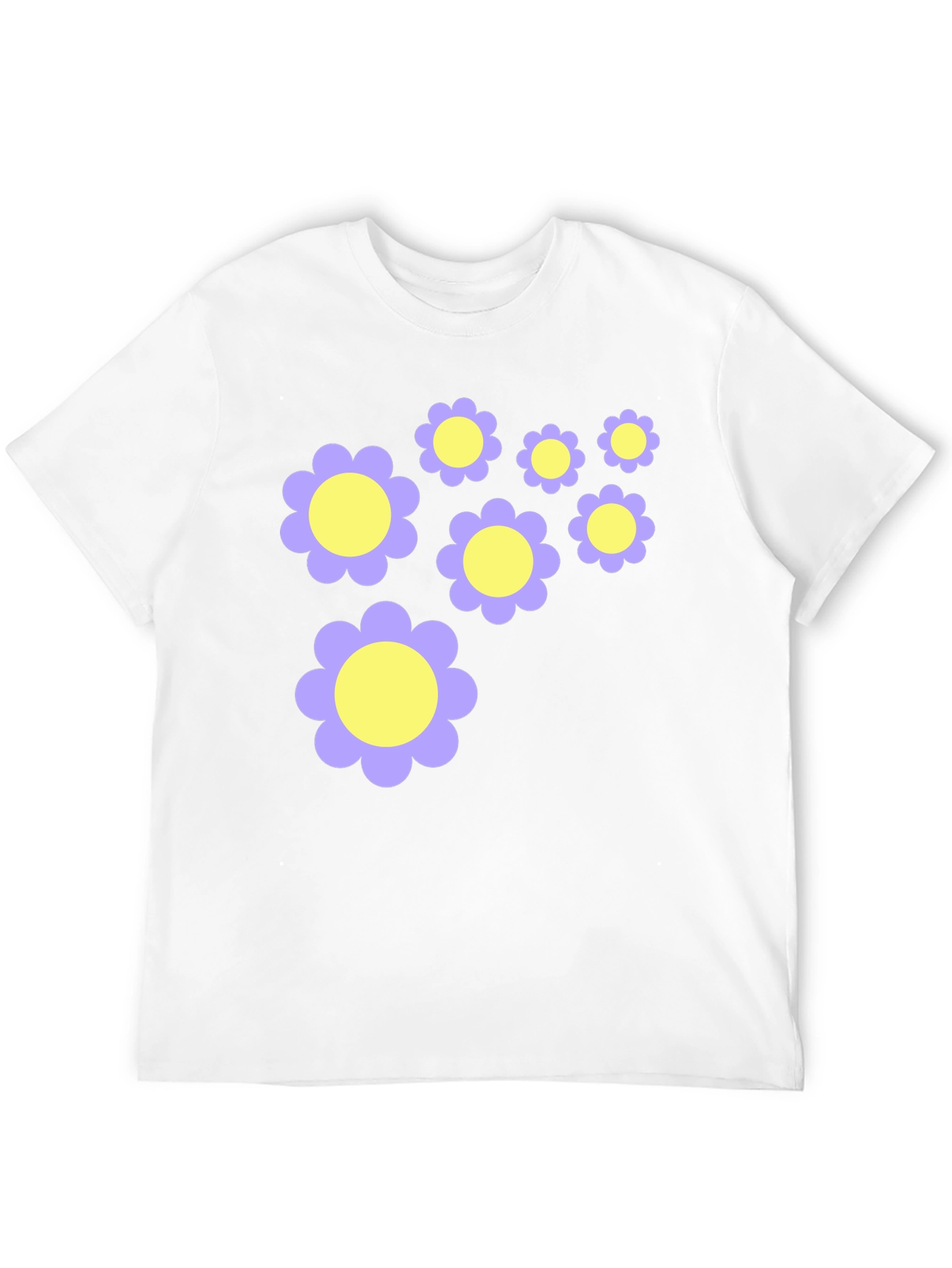 Black Floral Pattern Black T-Shirt view 12