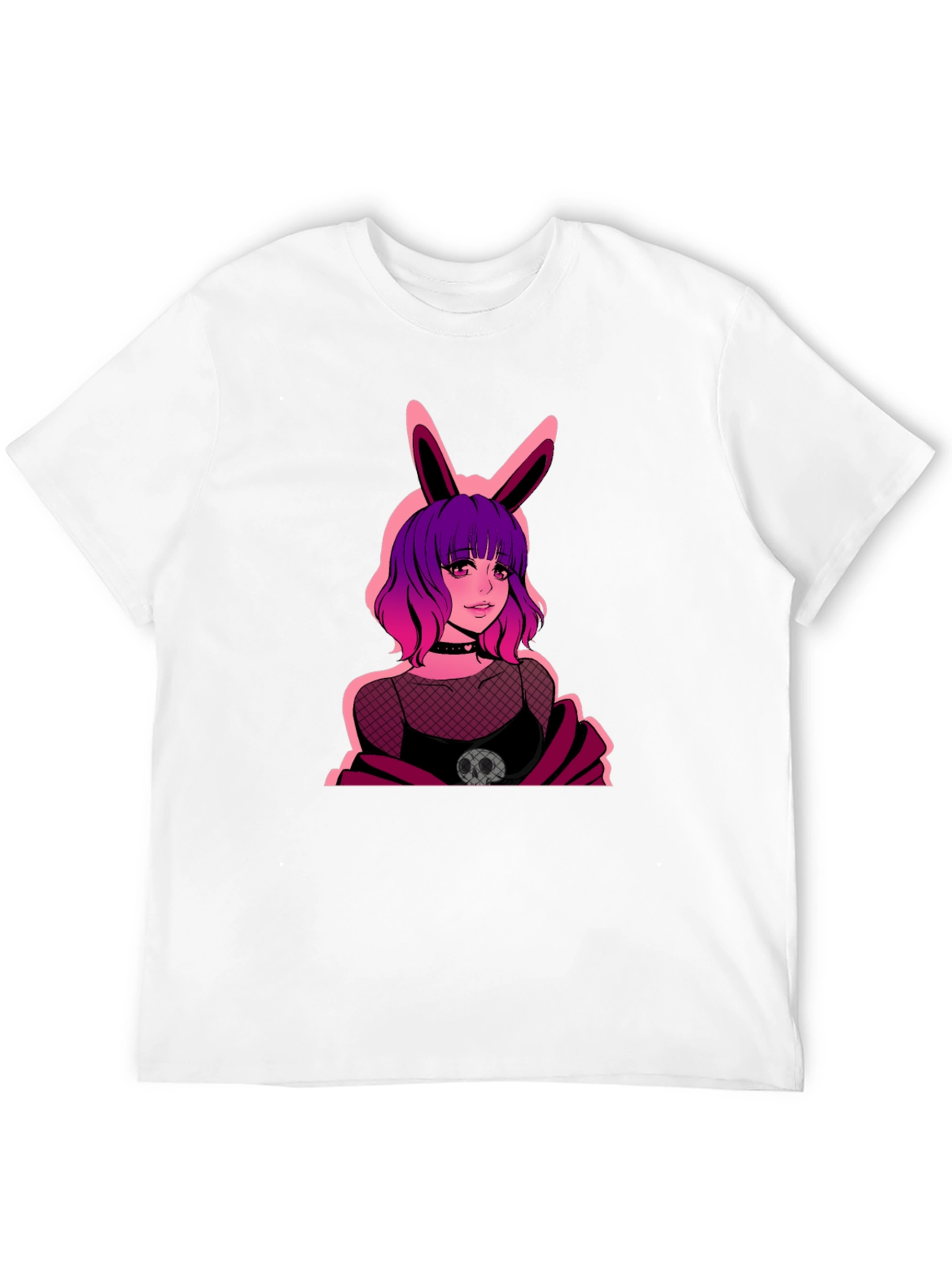 Black Goth Anime Bunny Girl Graphic Tee view 12