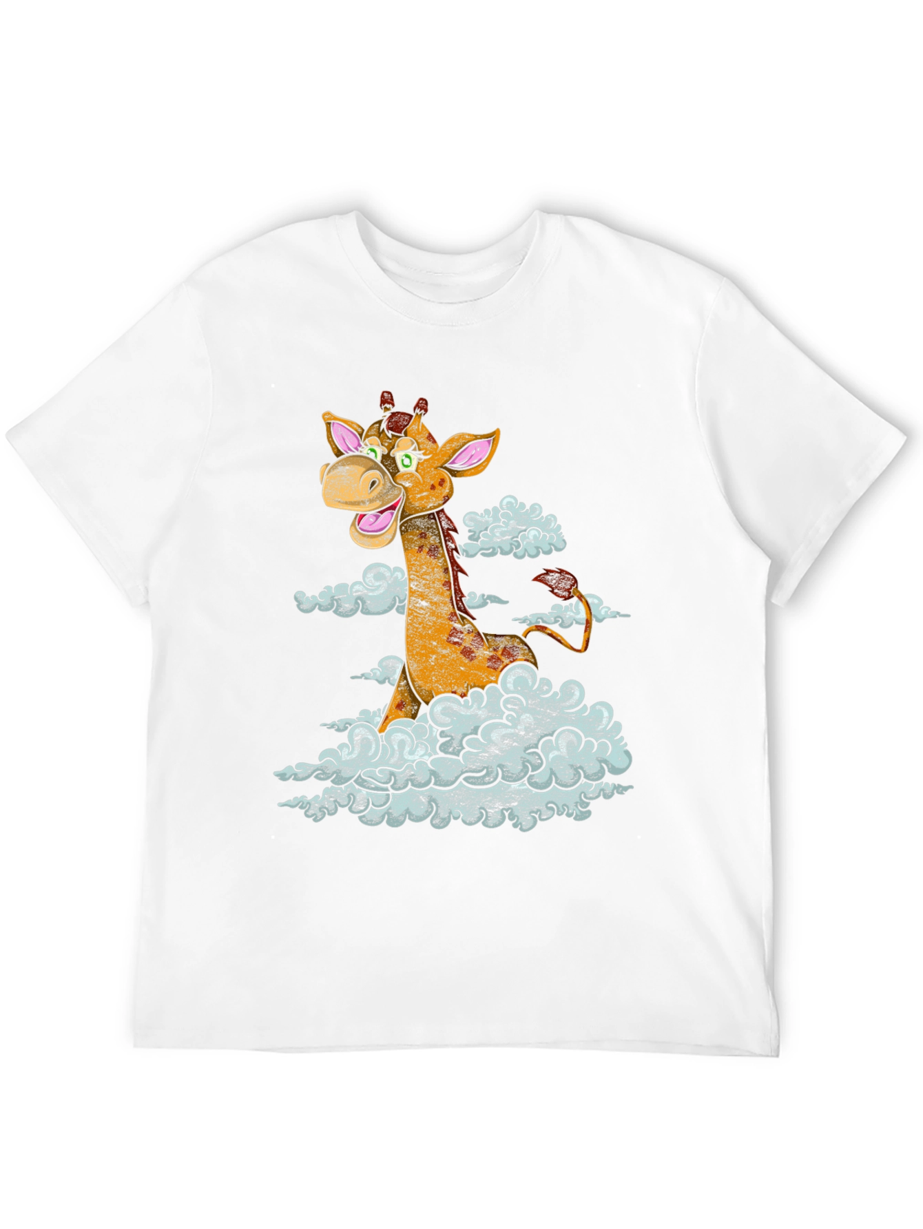 Black Giraffe in Clouds Graphic T-Shirt view 12