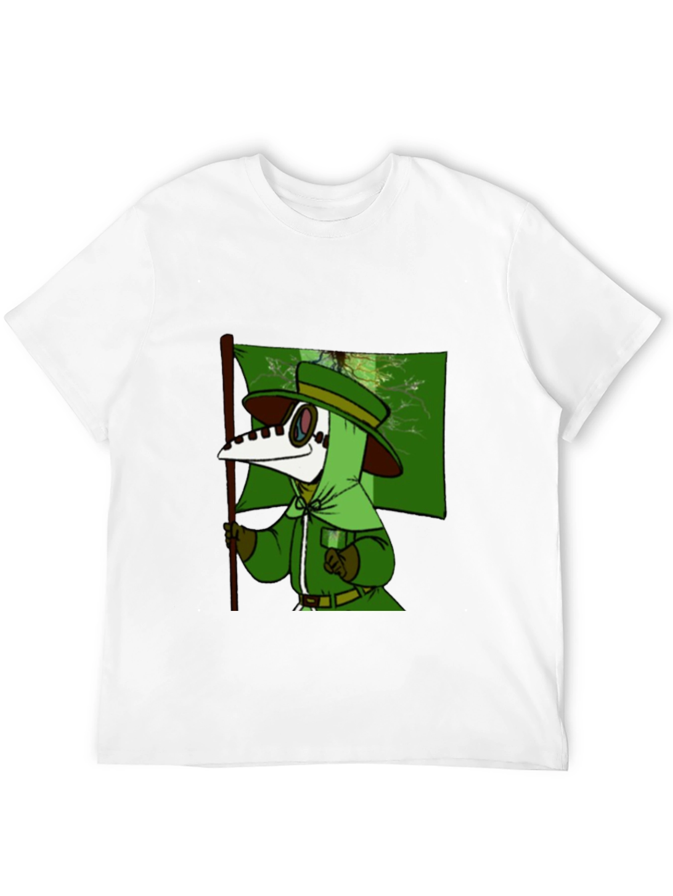 Black Plague Doctor Cartoon T-Shirt - Unique Graphic Tee view 12