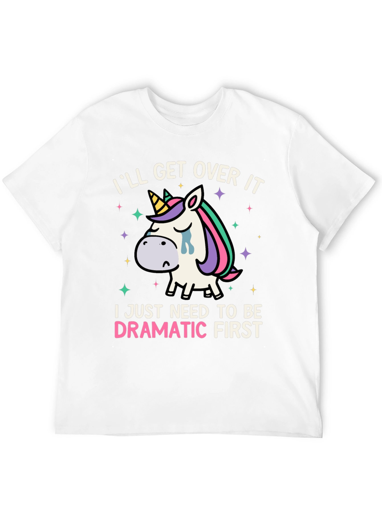 Black Dramatic Unicorn T-Shirt - Funny Graphic Tee view 12