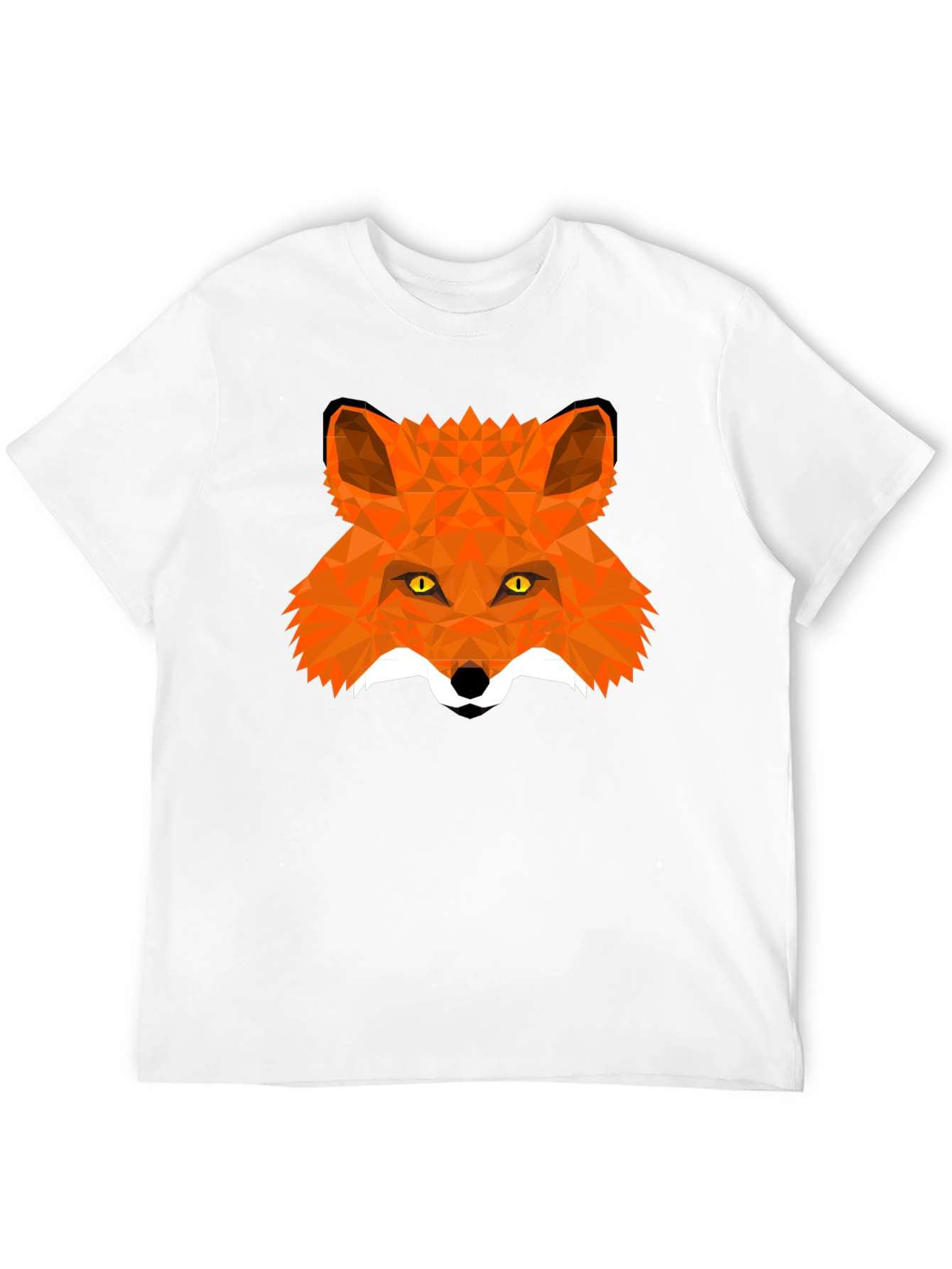 Black Geometric Fox Head T-Shirt view 12
