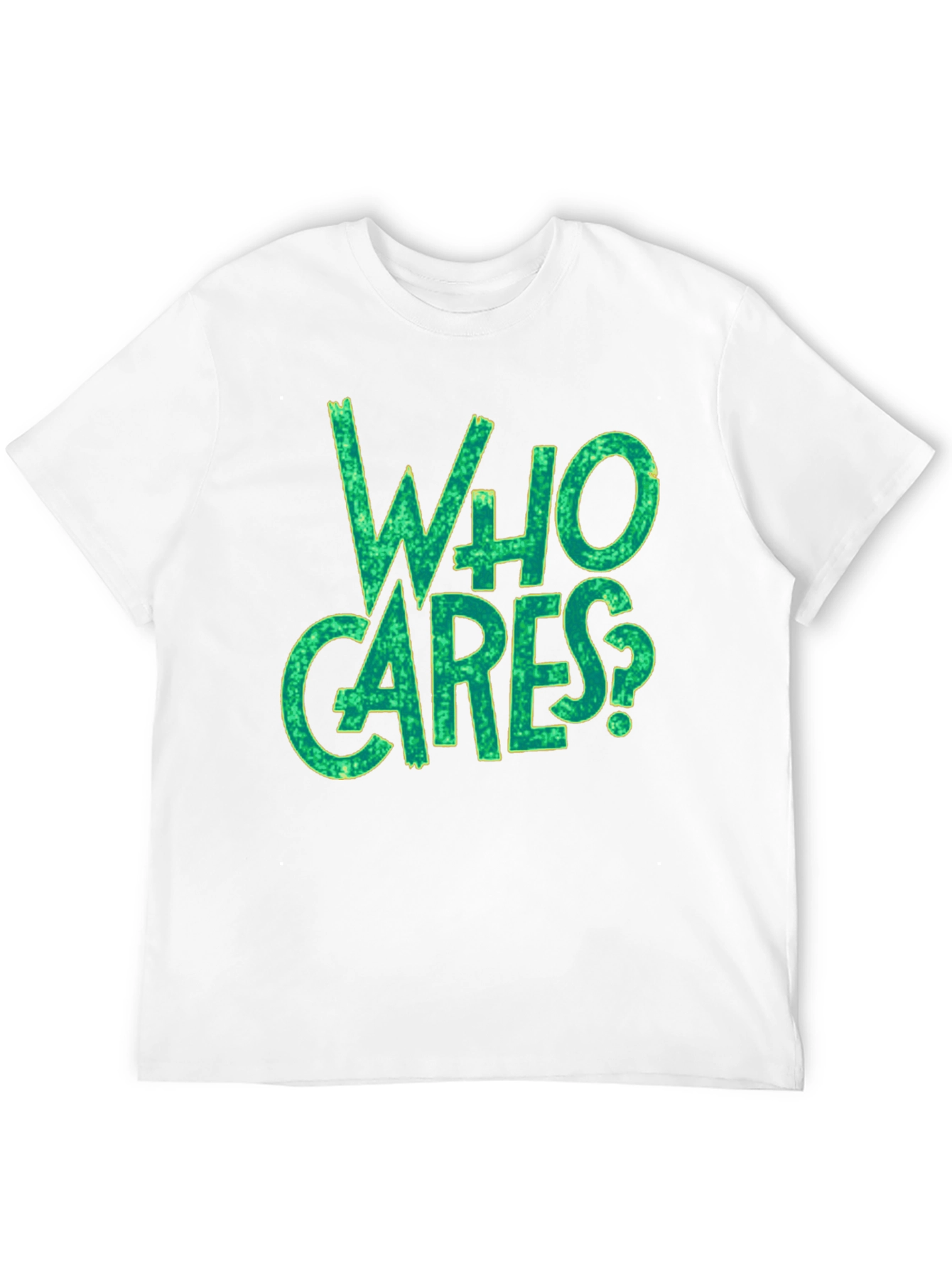 Black Who Cares? Graphic Print Black T-Shirt view 12