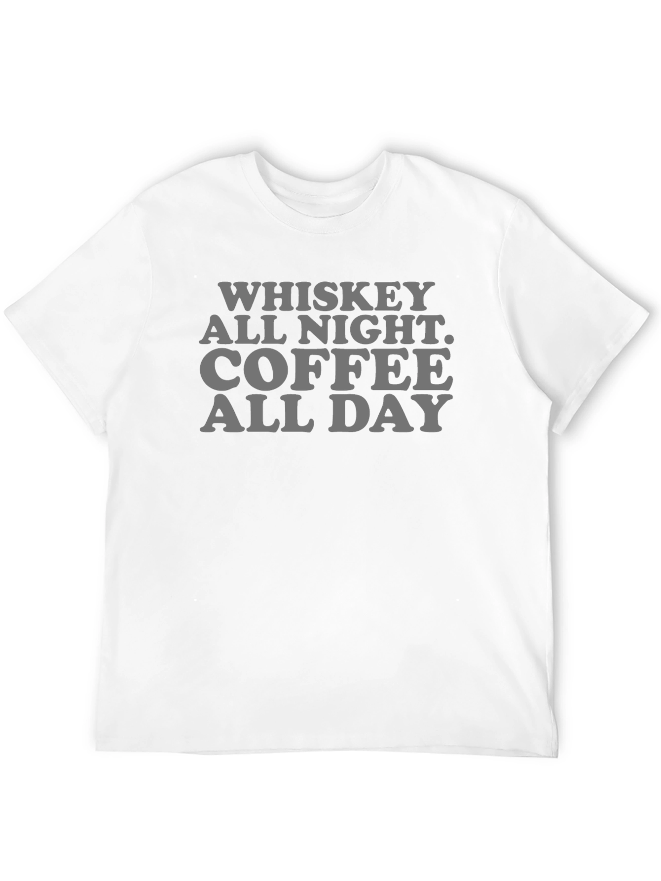 Black Whiskey All Night Coffee All Day Graphic Tee view 12