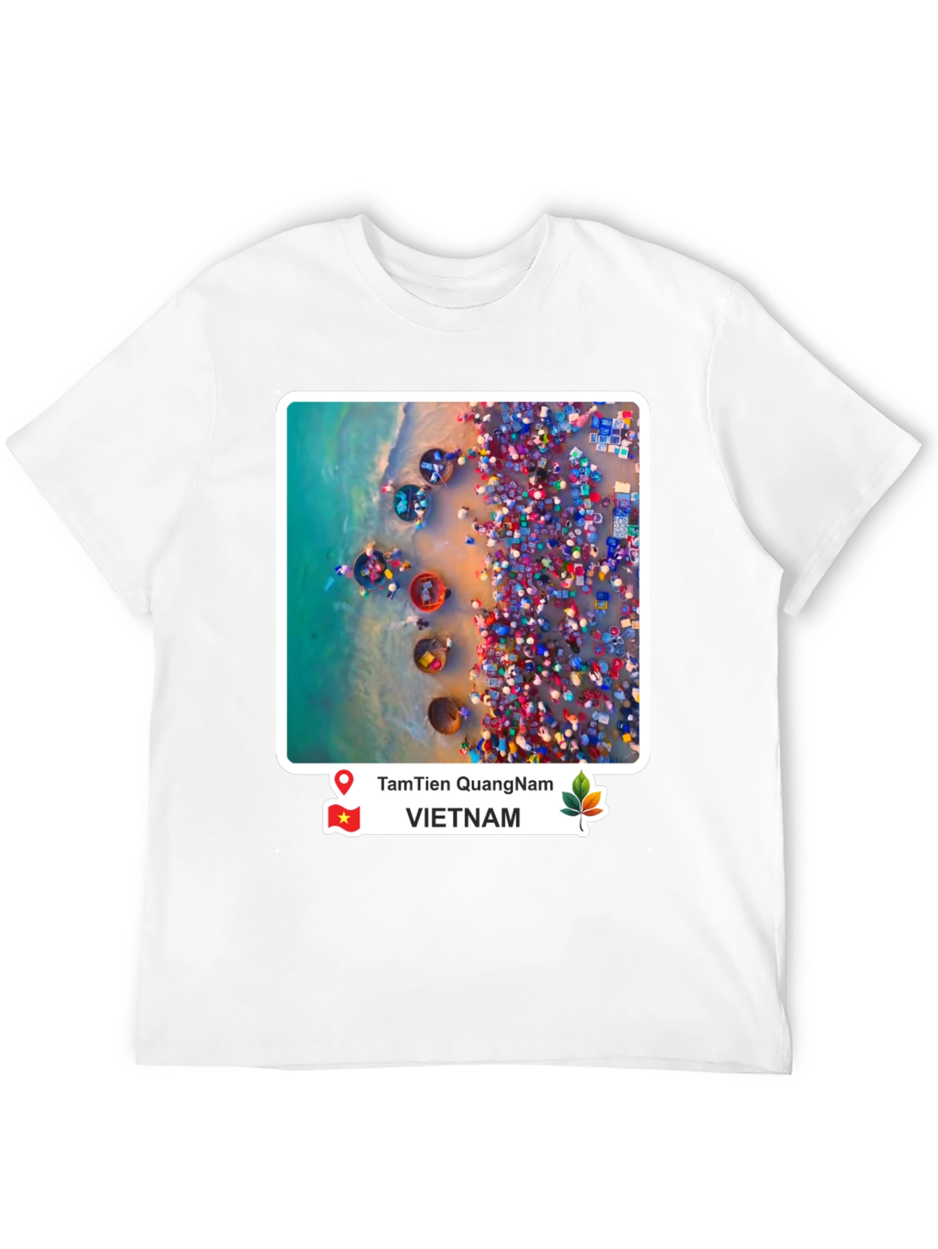 Black Vietnam Coastal Scene Graphic T-Shirt view 12