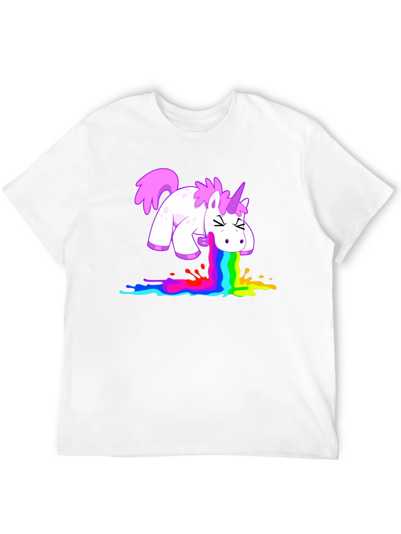 Black Unicorn Rainbow Vomit Graphic Tee view 12