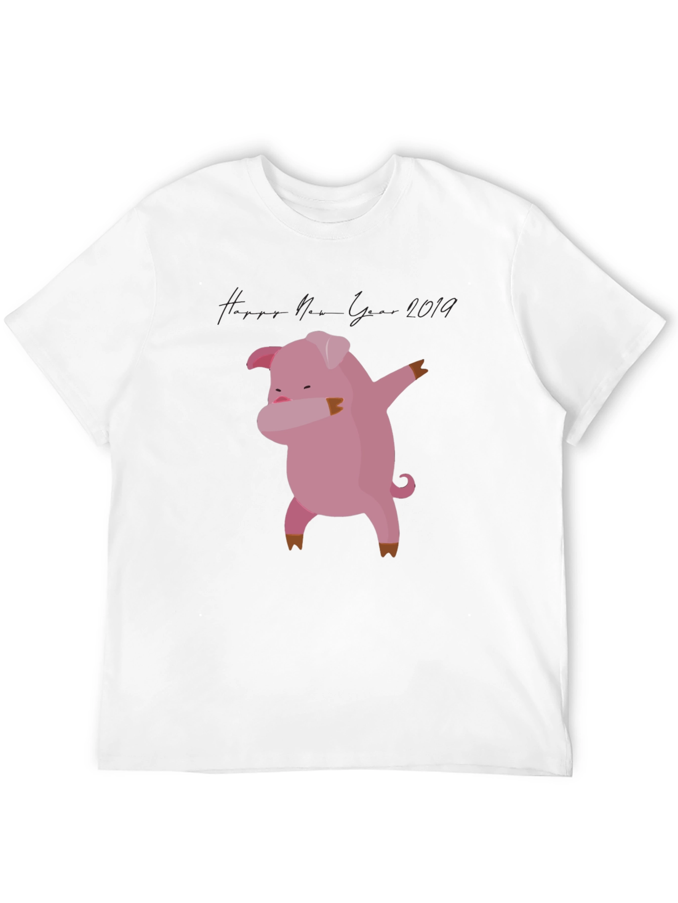 Black Dabbing Pig New Year 2019 Black T-Shirt view 12
