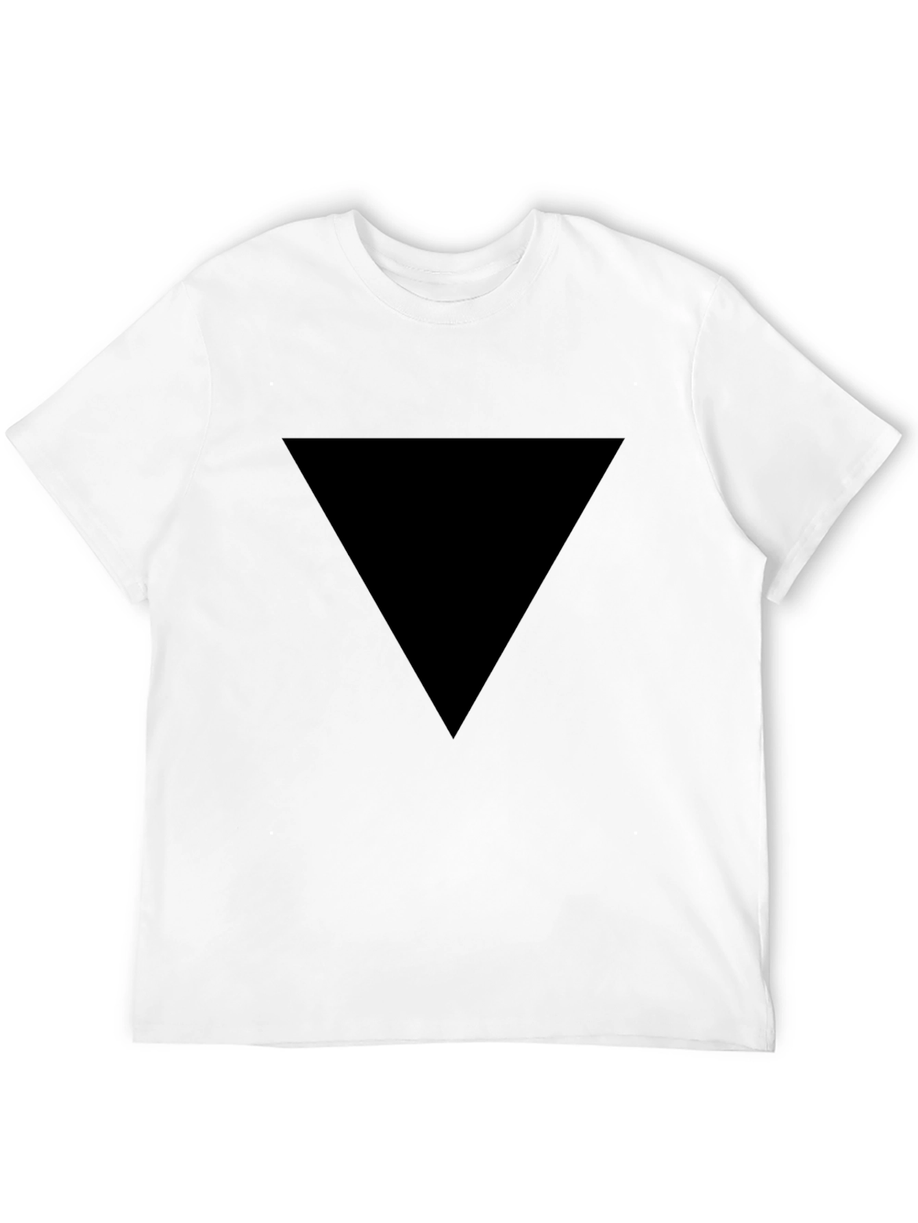 Black Men's Black Triangle Graphic Tee - Modern Casual Shirt view 12