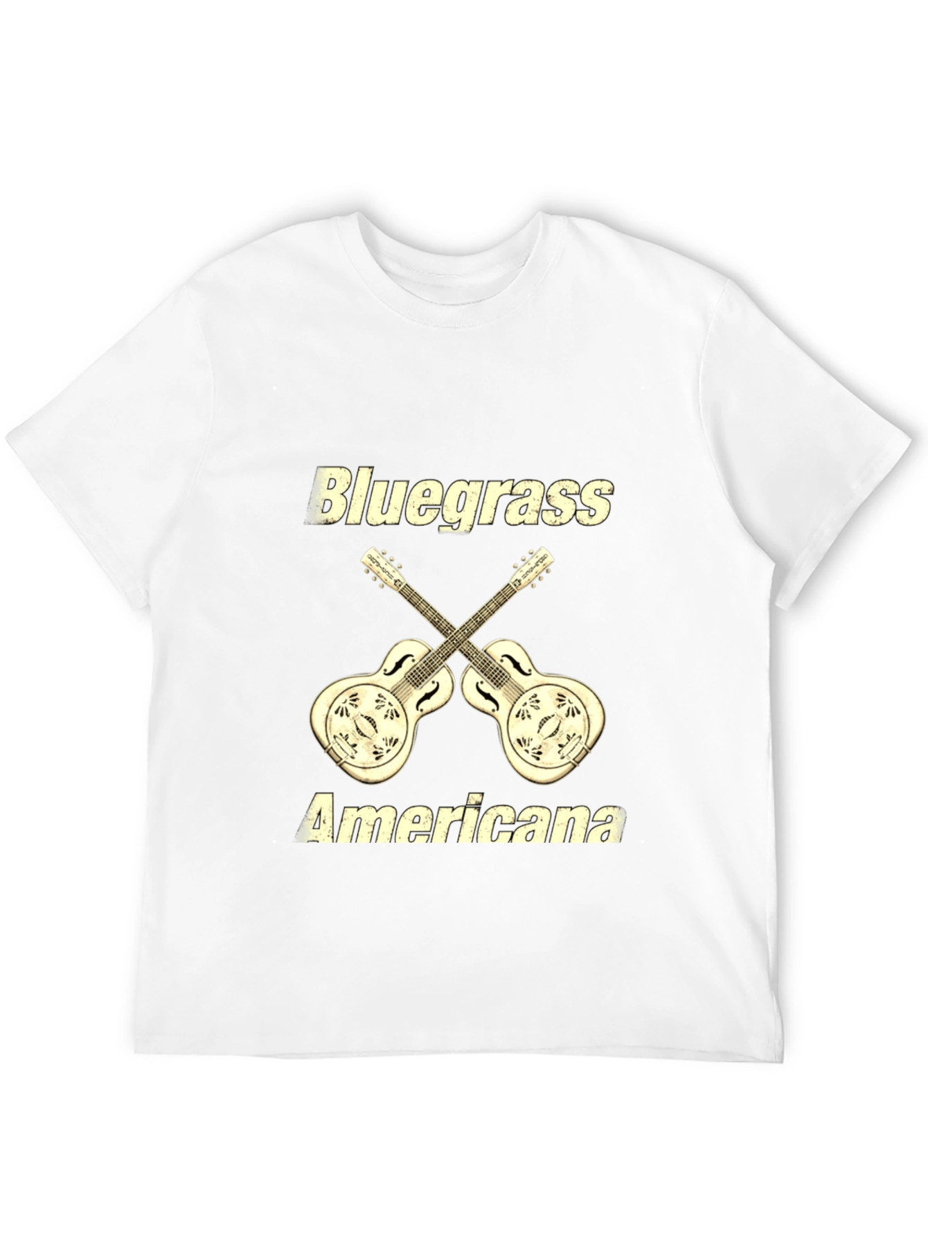 Black Bluegrass Americana Guitar Graphic T-Shirt view 12