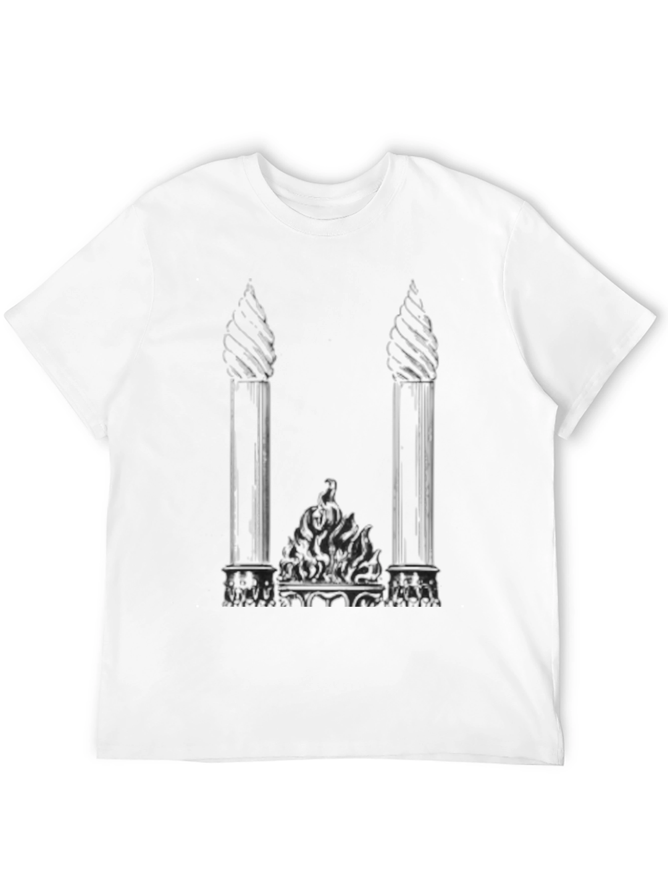Black Gothic Columns Black T-Shirt - Unique Graphic Tee view 12
