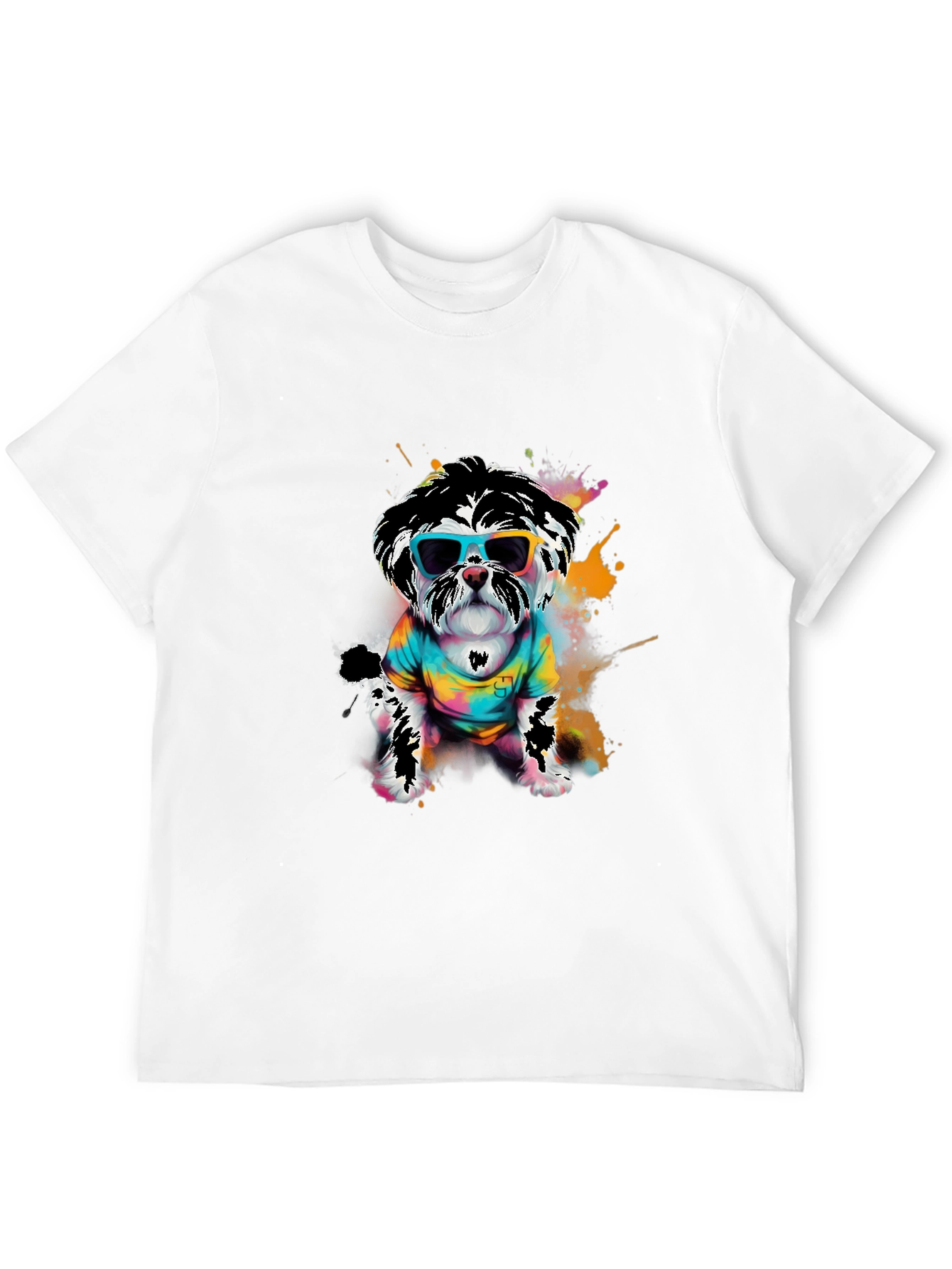 Black Cool Dog Graphic Tee - Funky Puppy Design view 12