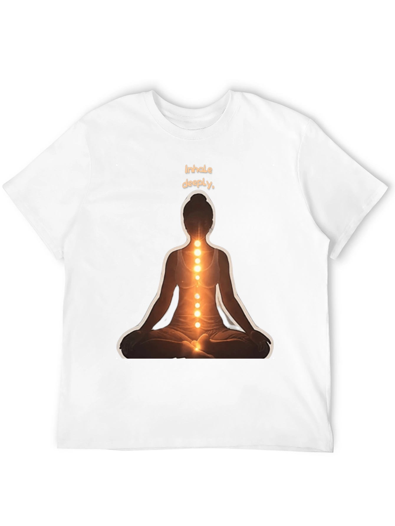 Black Inhale Deeply Meditation T-Shirt view 12
