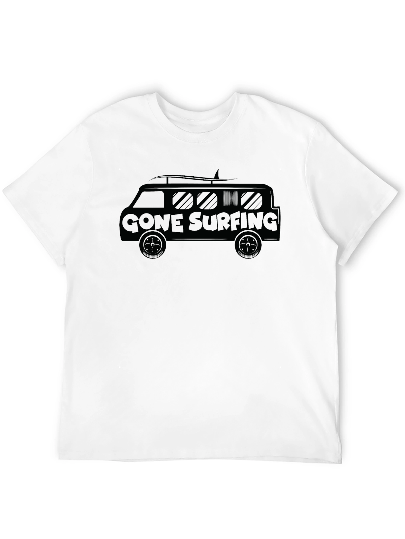 Black Gone Surfing Van Graphic Tee - Black view 12