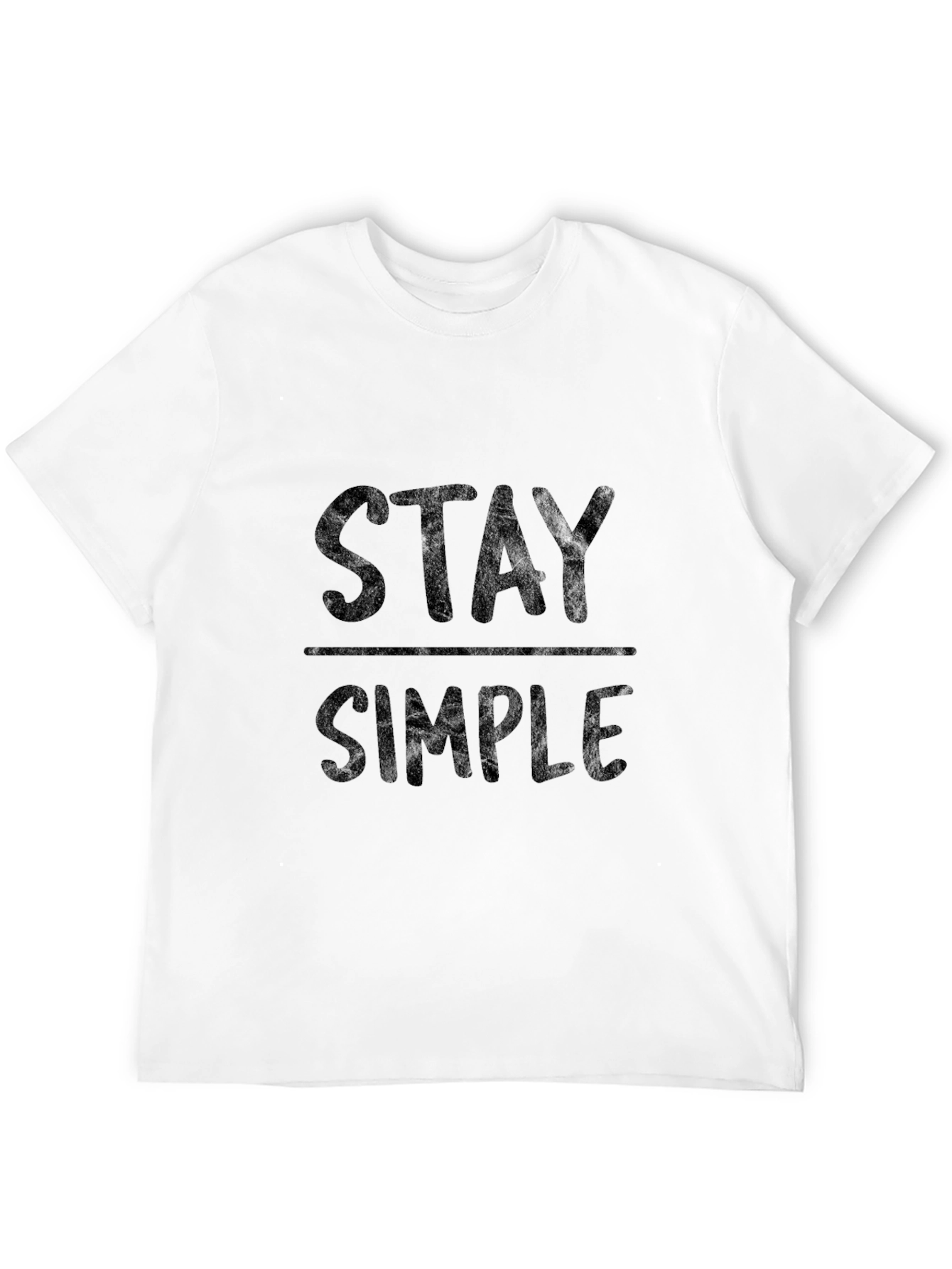 Black Stay Simple Black Graphic Tee - Men's Casual T-Shirt view 12