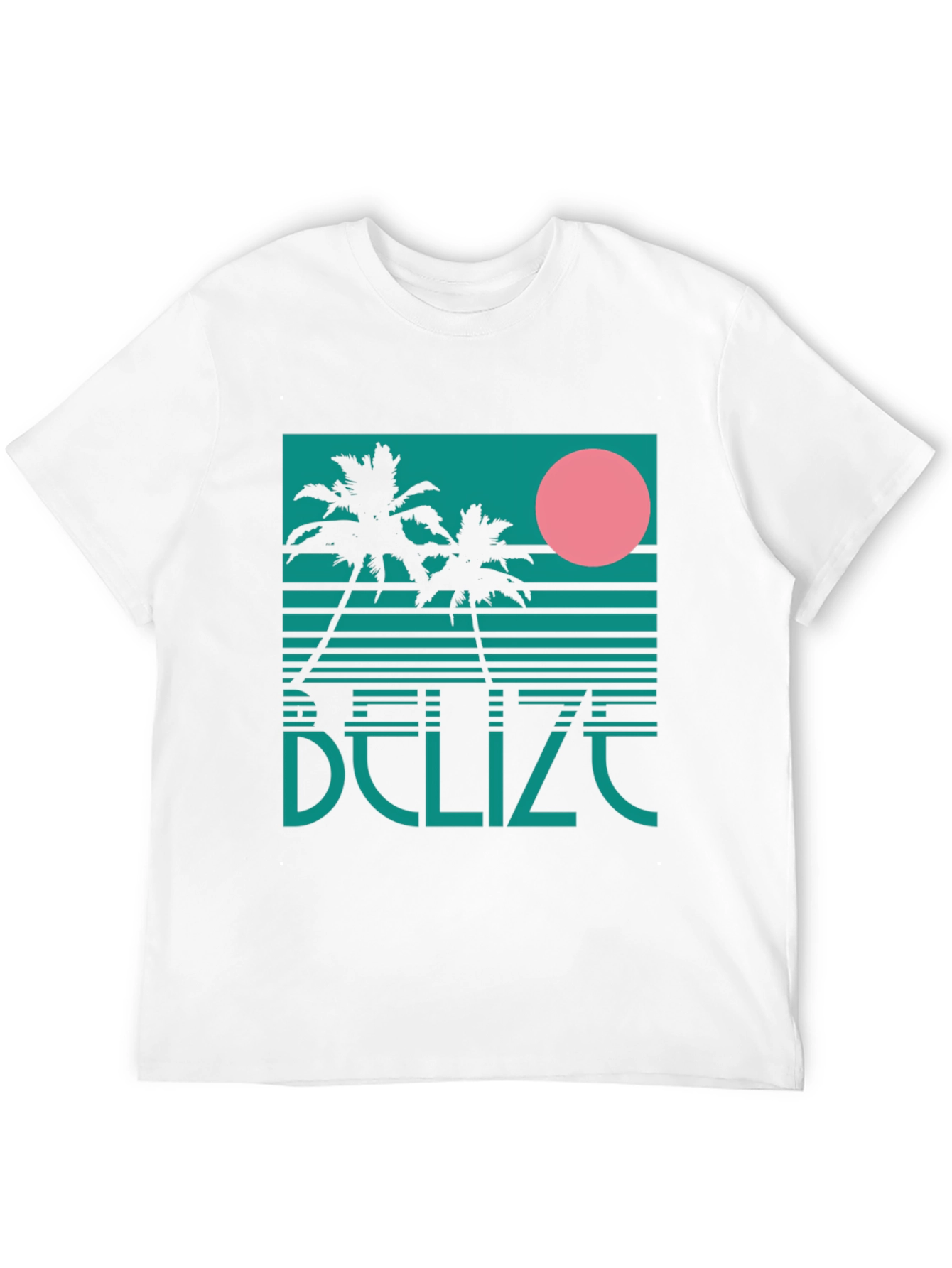 Black Belize Retro Palm Tree Graphic T-Shirt view 12