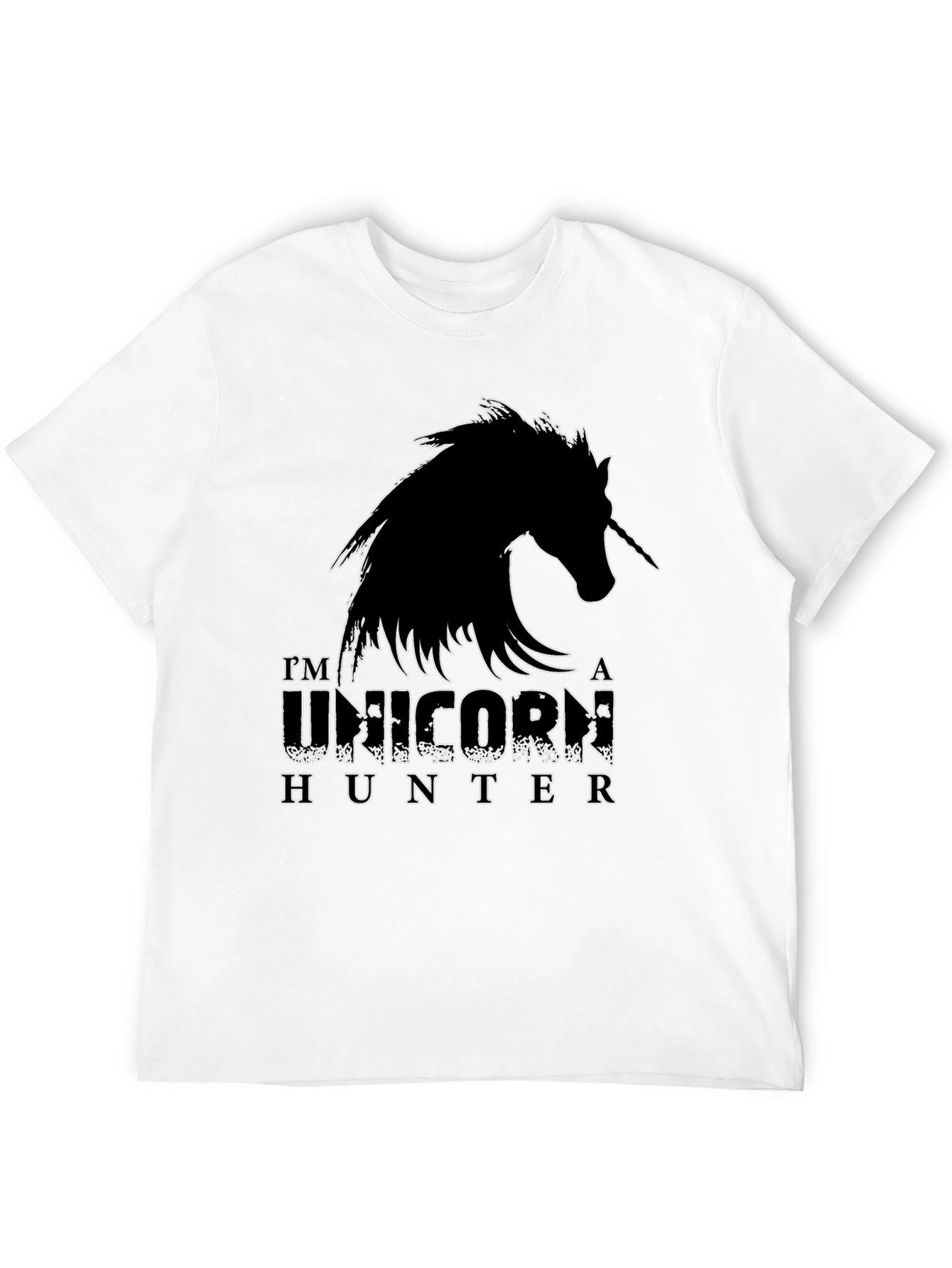 Black Unicorn Hunter Graphic Tee - Black Cotton Shirt view 12