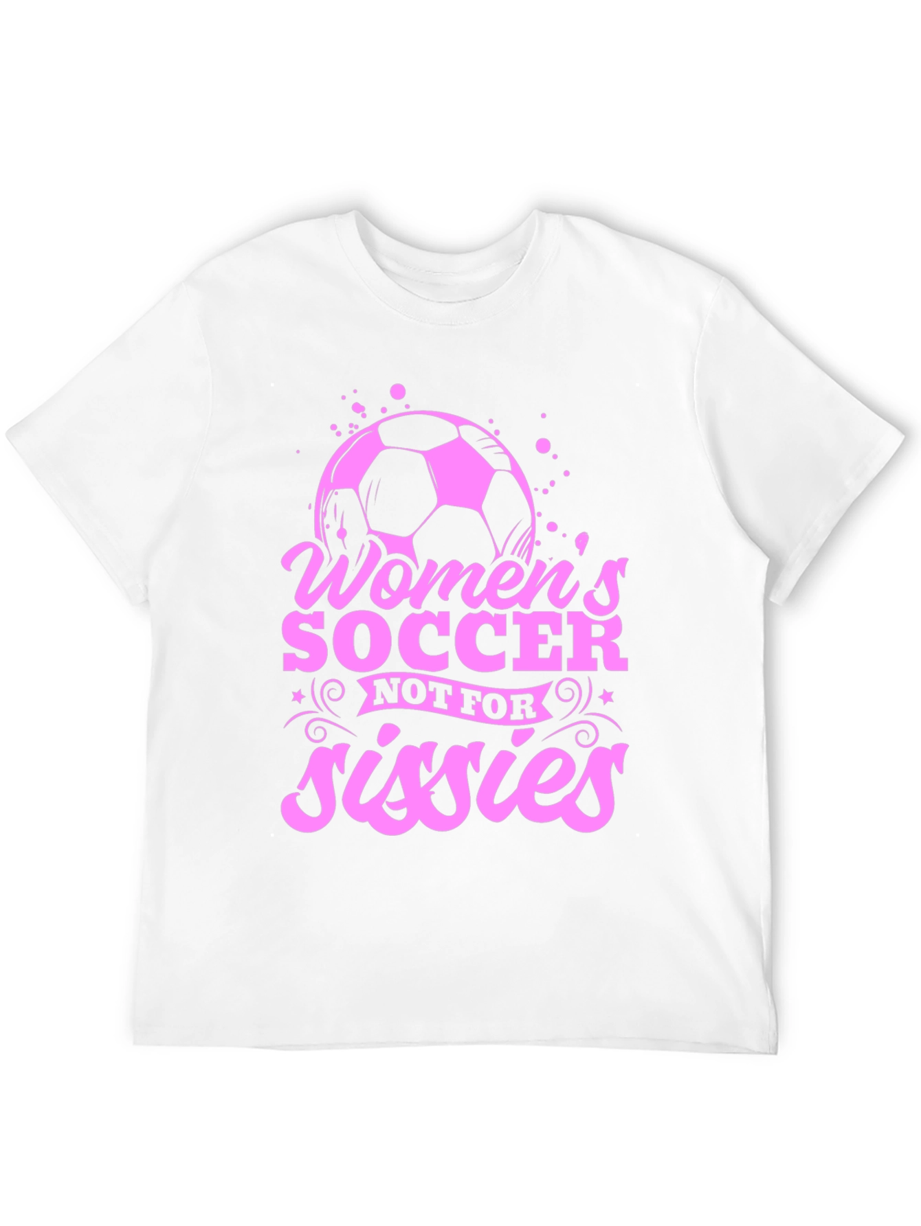 Black Women's Soccer T-Shirt - Not for Sissies - Pink Graphic view 12