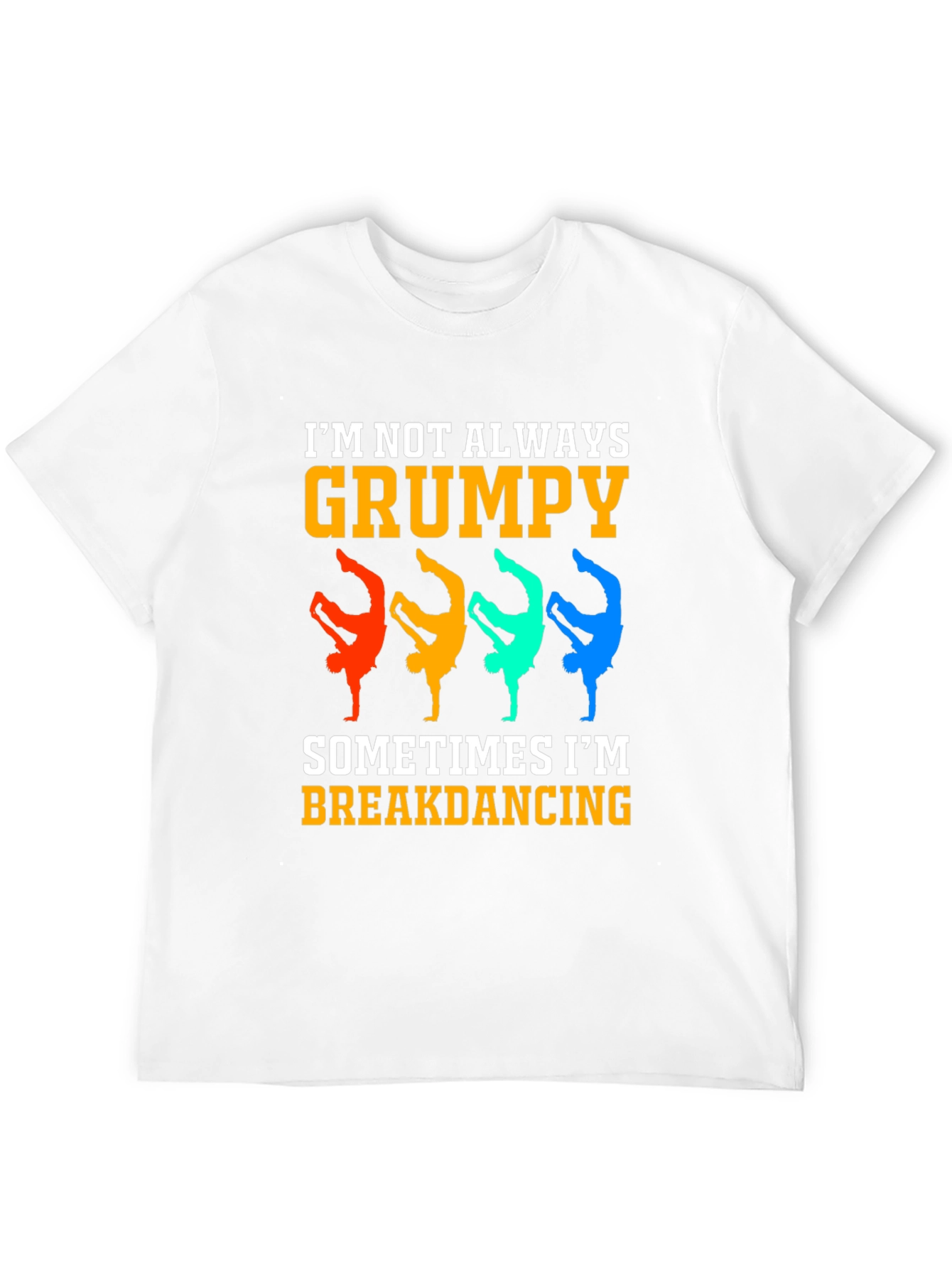 Black Grumpy Breakdancing Graphic Tee - Funny Men's T-Shirt view 12