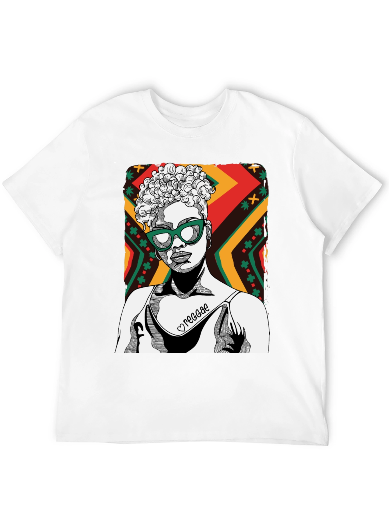 Black Reggae Girl Black Graphic Tee - Cool Unisex Shirt view 12