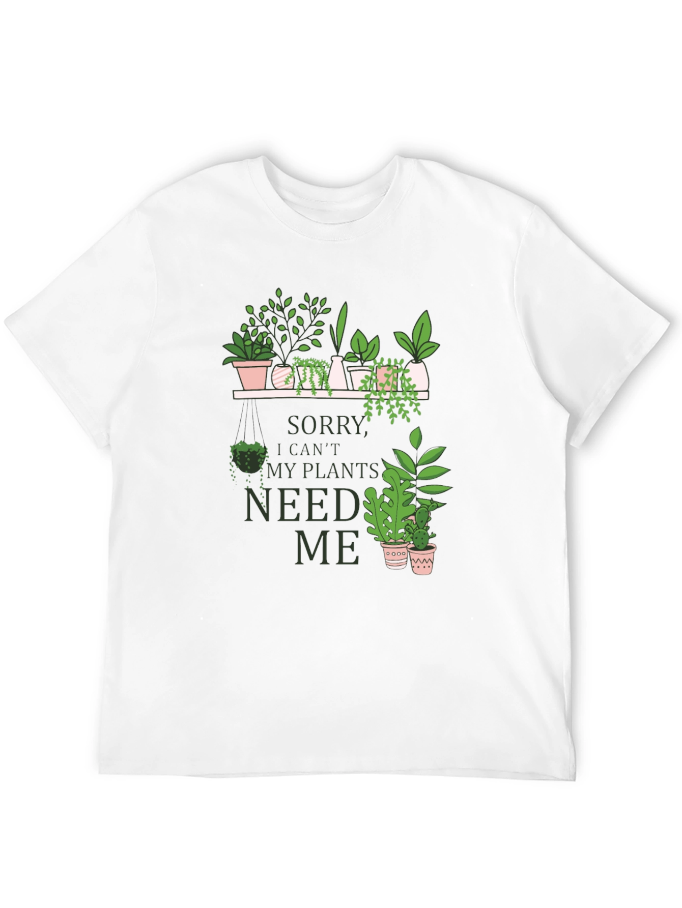 Black Plant Lover Graphic Tee - Sorry, My Plants Need Me view 12