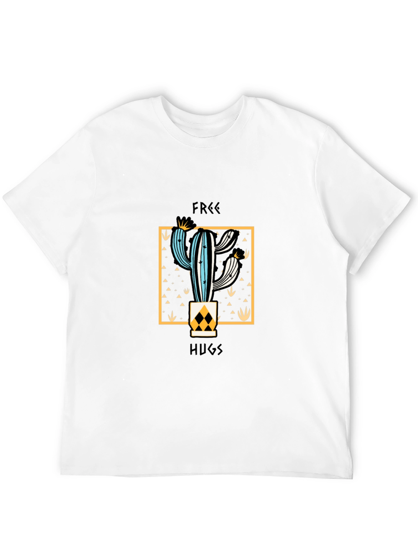 Black Free Hugs Cactus Graphic Tee view 12