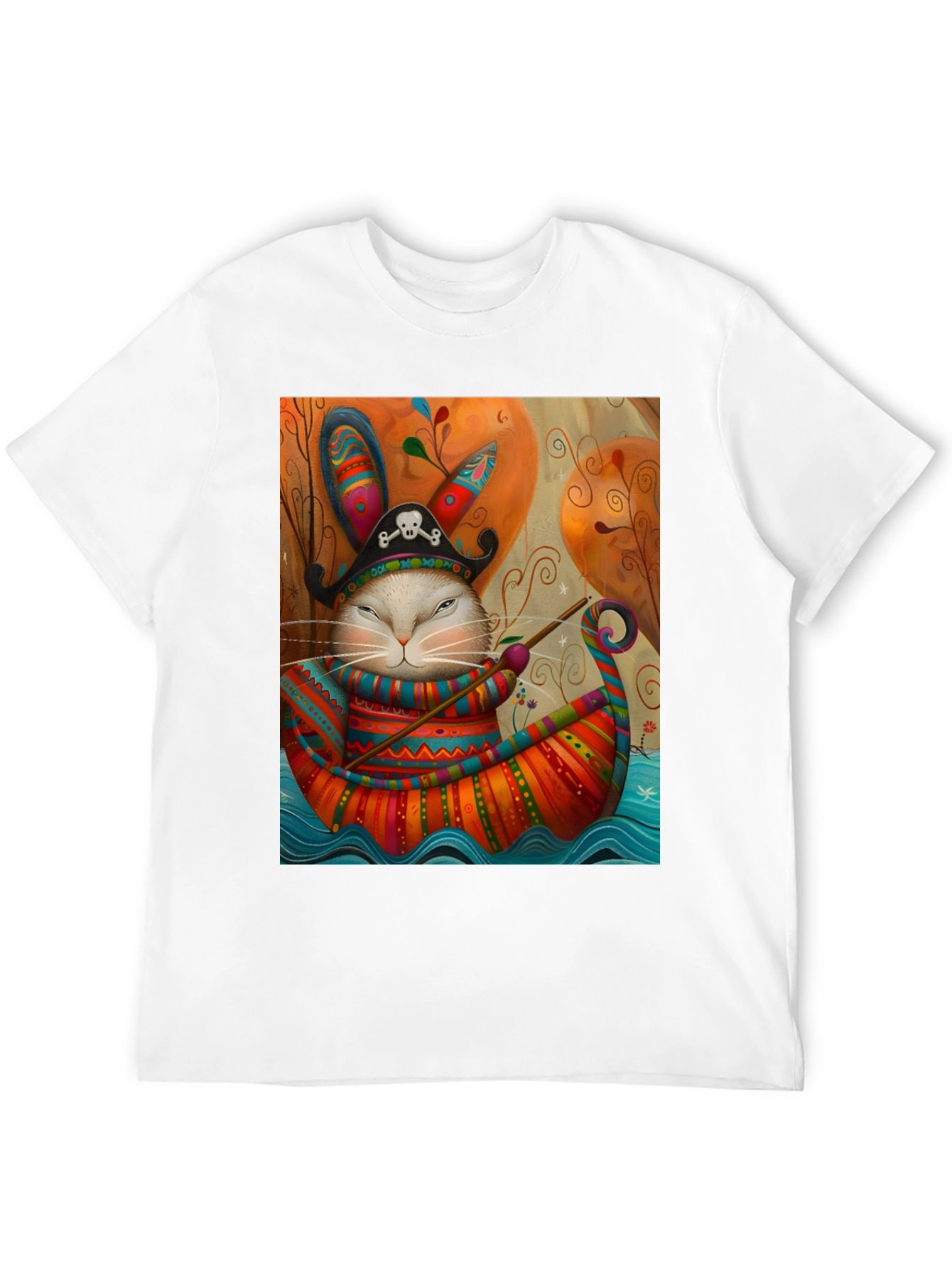Black Pirate Rabbit Boat Ride T-Shirt view 12