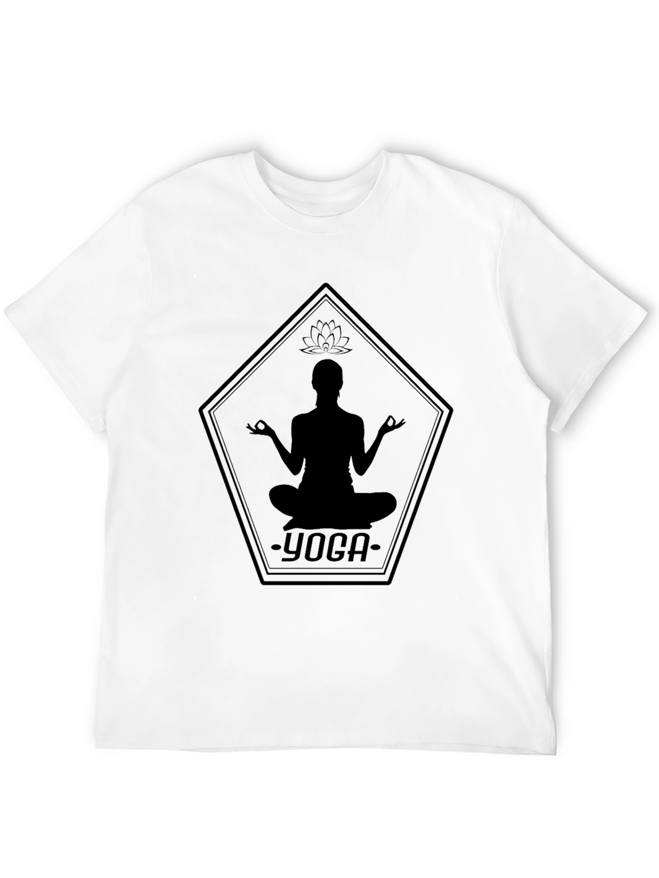 Black Yoga Silhouette Graphic Tee - Black view 12