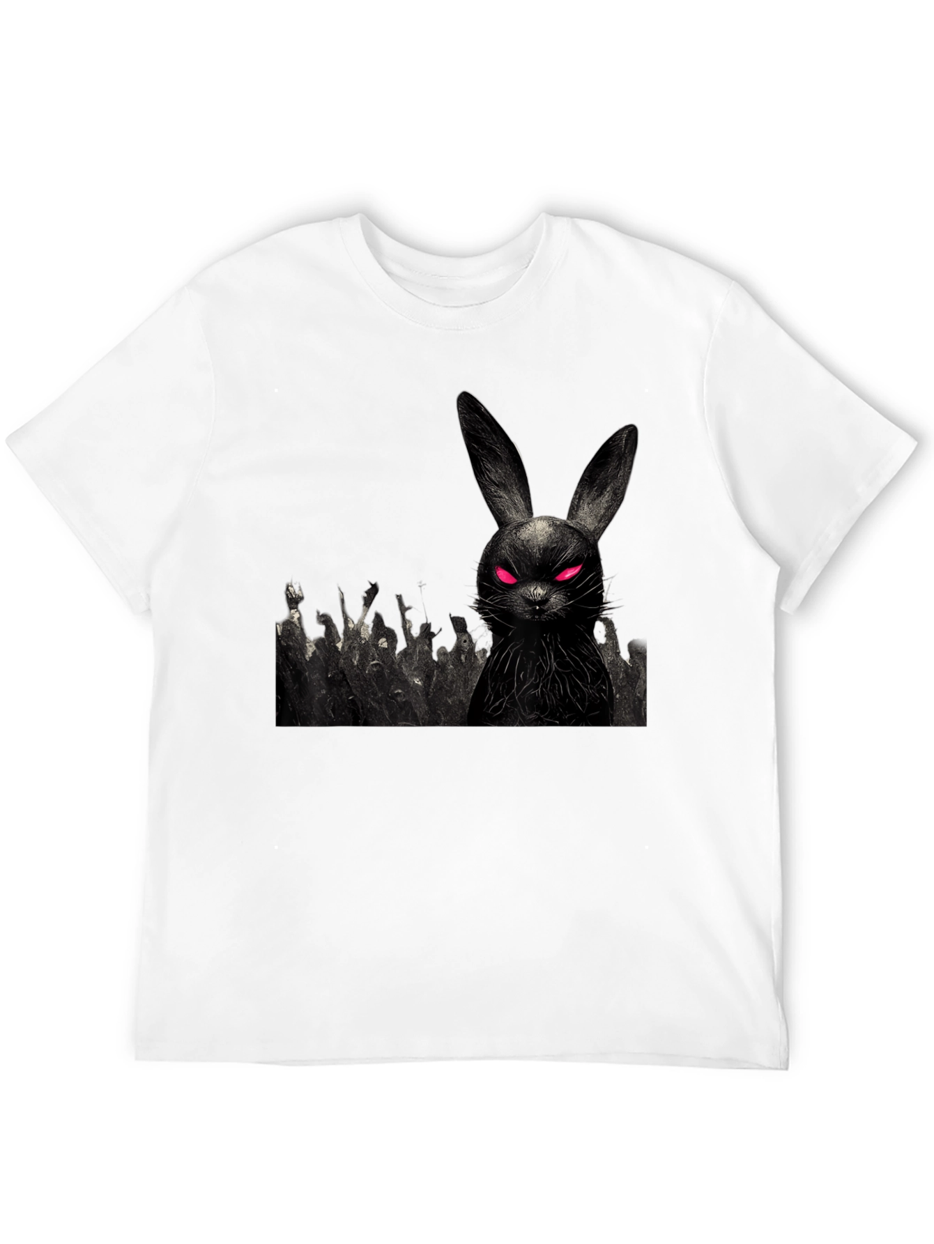 Black Creepy Bunny Graphic Tee view 12