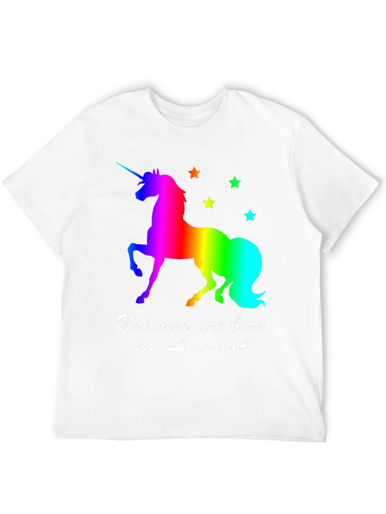Black Unicorns Are Born In August T-Shirt view 12