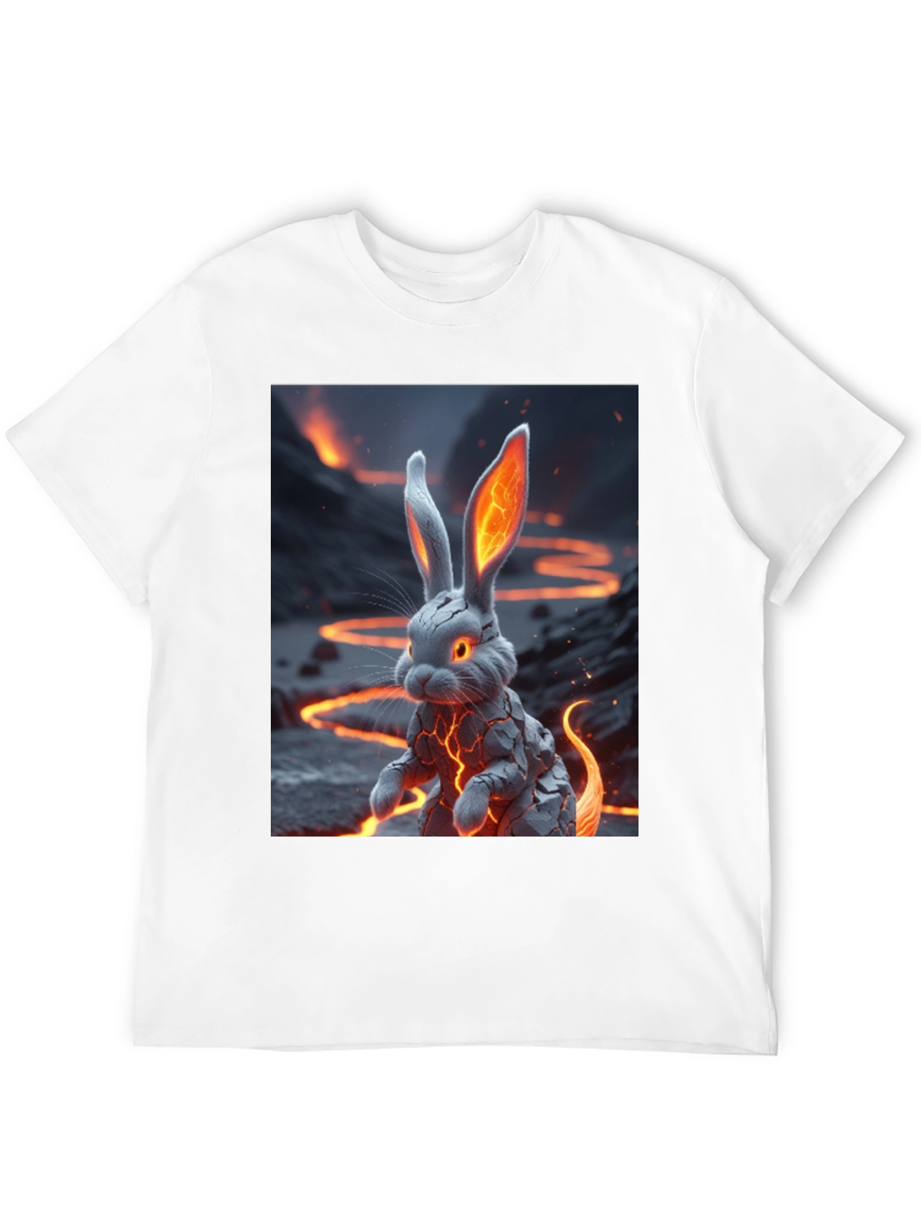 Black Lava Rabbit Graphic Tee - Unique Design! view 12