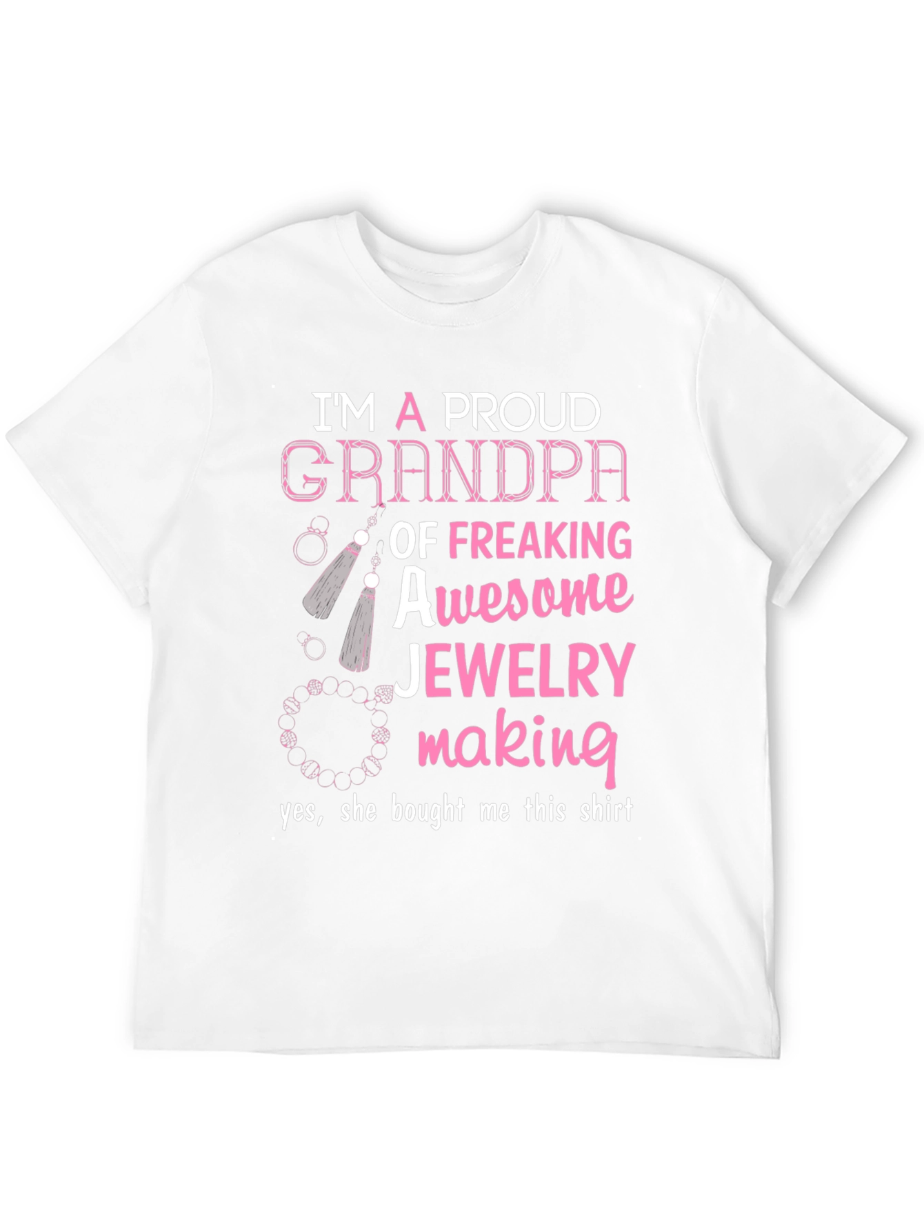 Black Proud Grandpa Jewelry Making T-Shirt view 12