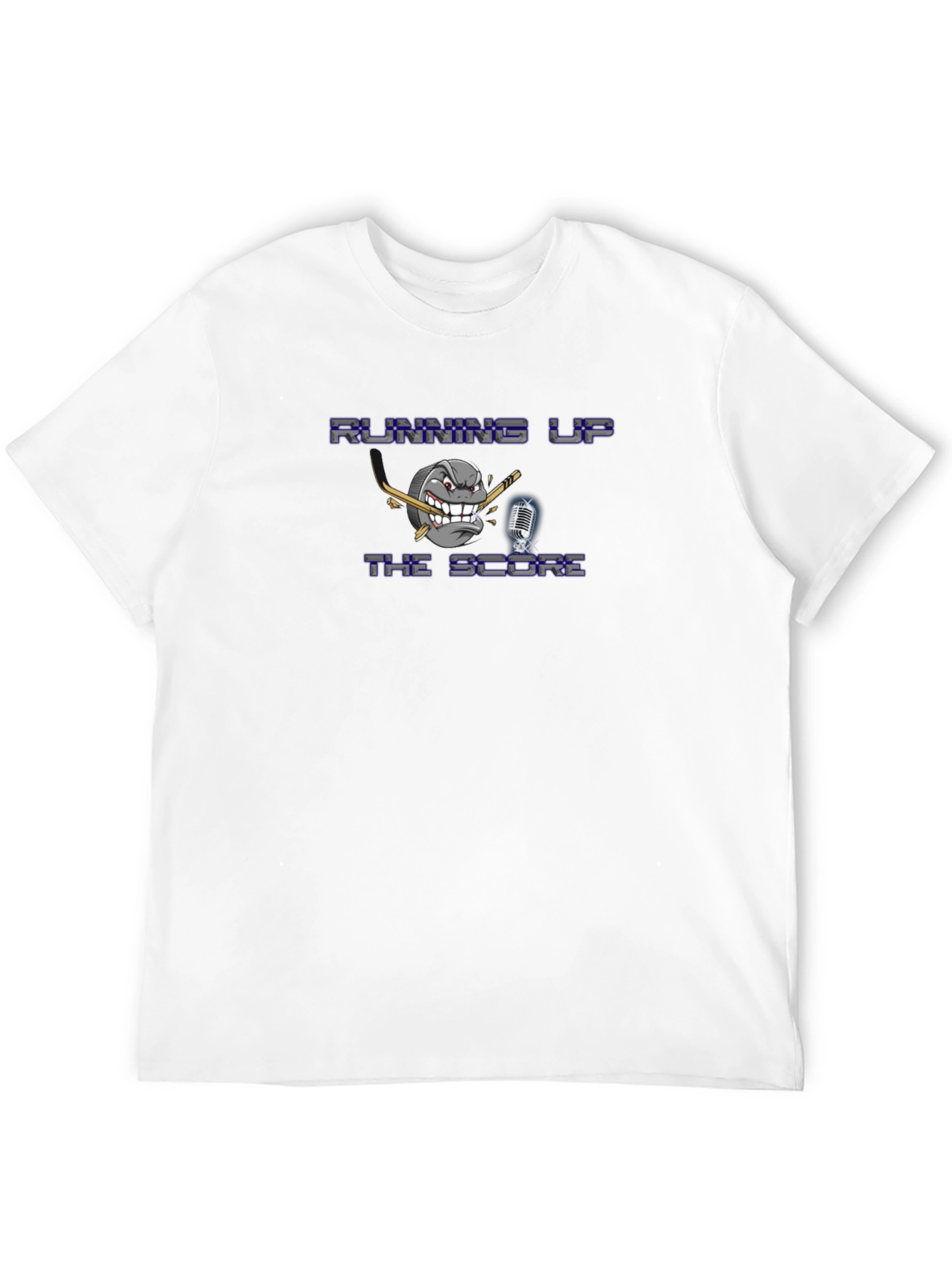 Black Running Up The Score T-Shirt - Hockey Design view 12