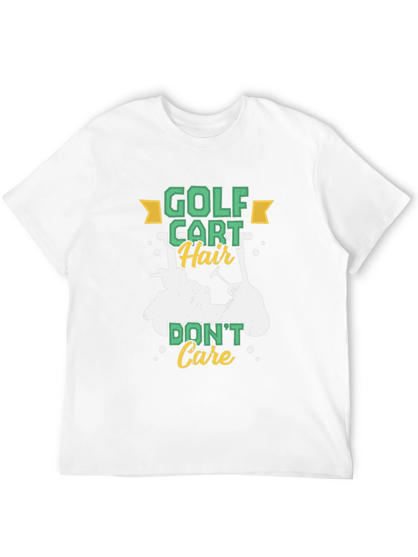 Black Golf Cart Hair Don't Care Tee view 12