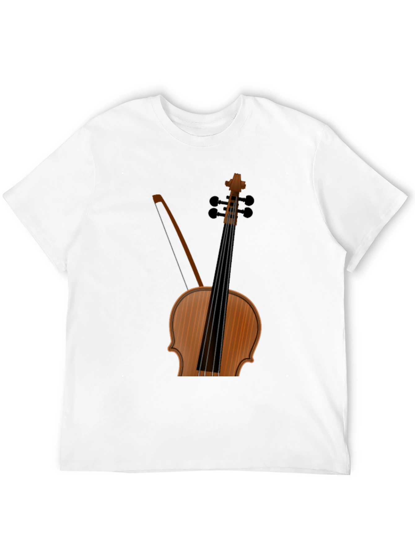 Black Musical T-Shirt: Violin Bow Design view 12