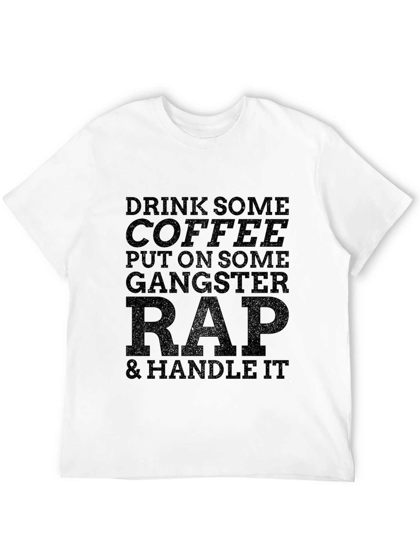 Black Gangster Rap & Coffee Graphic Tee - Black view 12