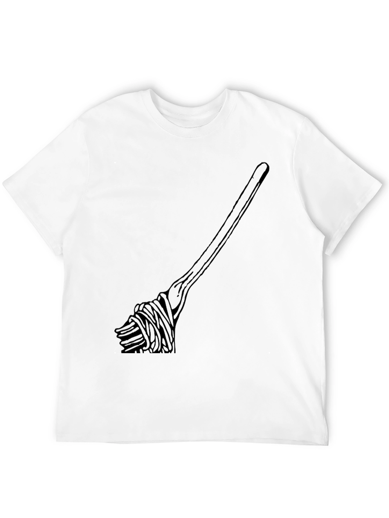 Black Spaghetti Fork T-Shirt - Novelty Foodie Tee view 12