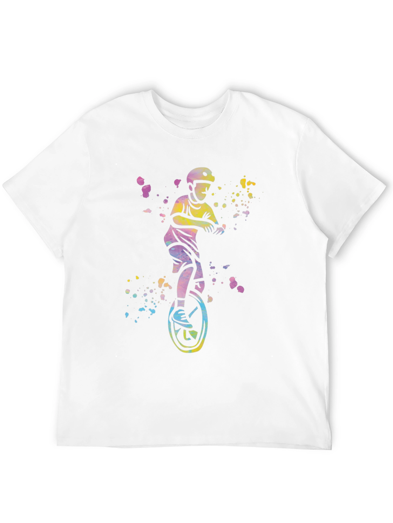 Black Unicyclist Graphic Tee - Colorful Fun Design view 12