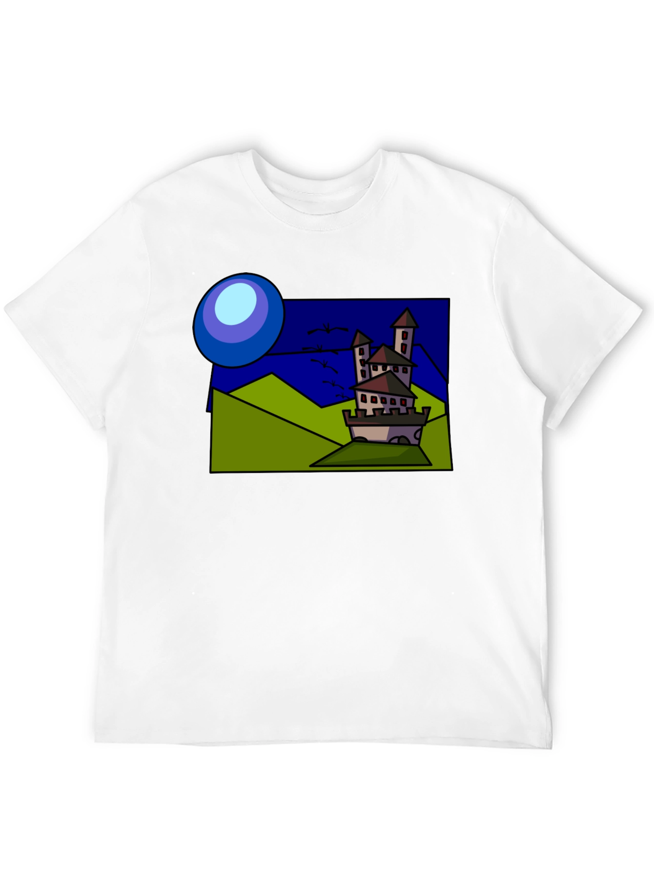 Black Cartoon Castle T-Shirt: Quirky Design, Classic Fit view 12