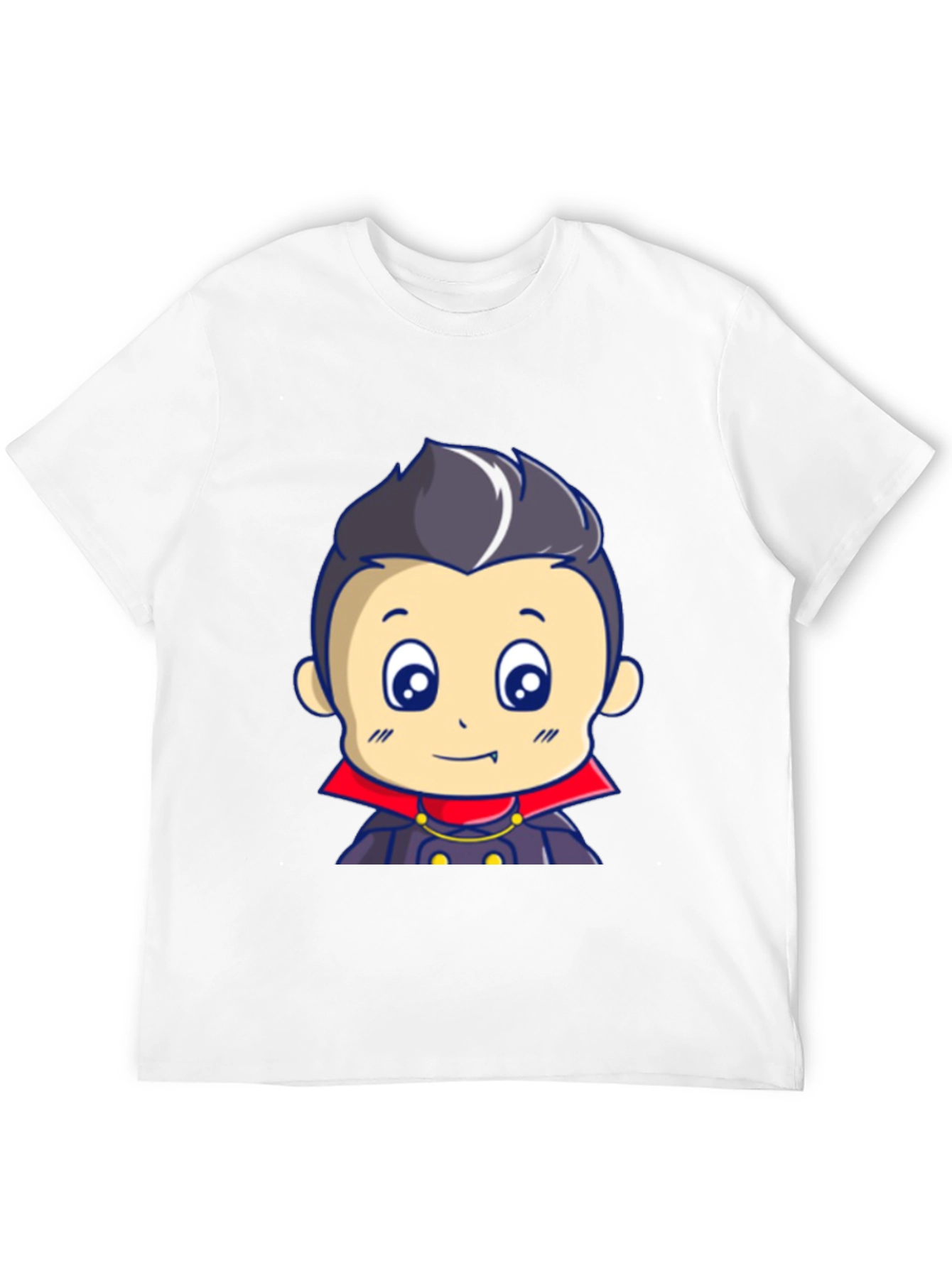 Black Cartoon Vampire T-Shirt - Cute Halloween Design view 12